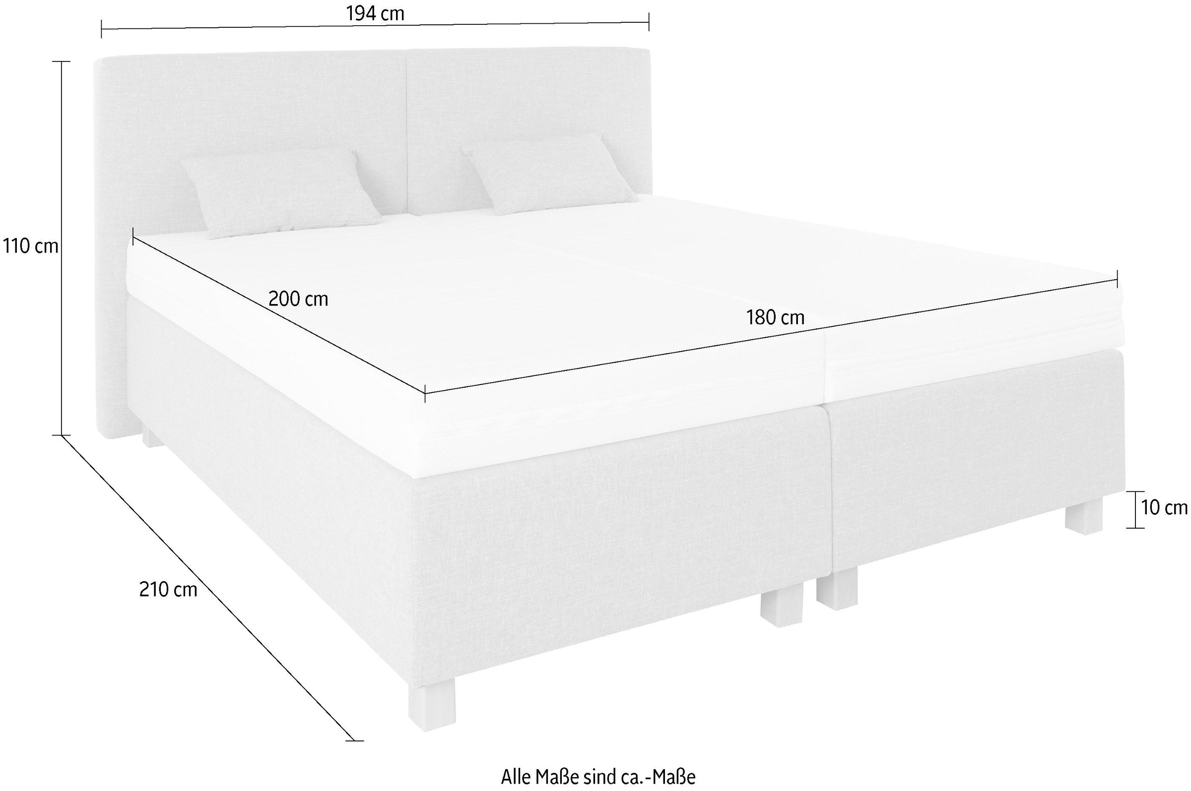 Westfalia Schlafkomfort Boxspringbett, mit Zierkissen
