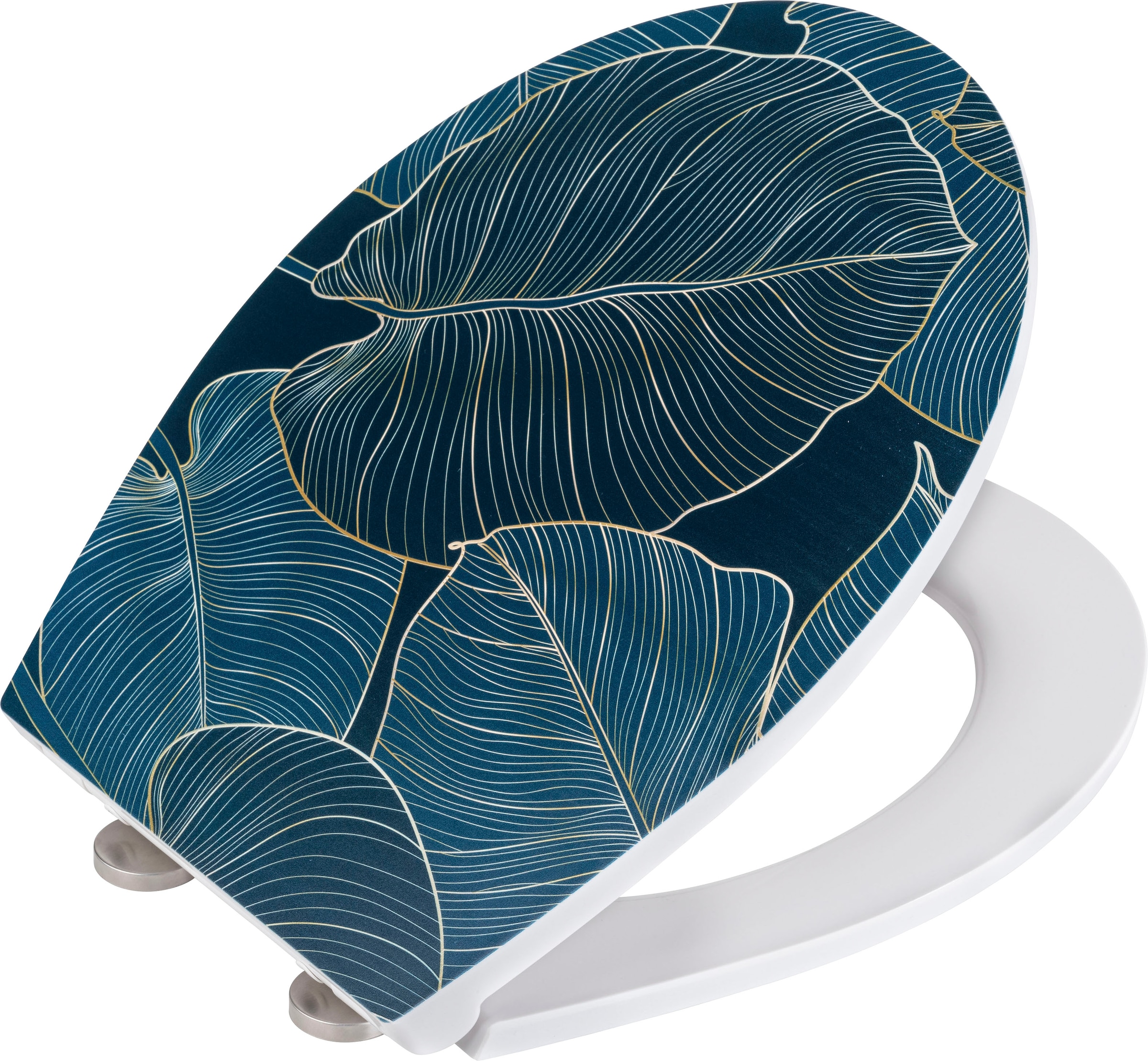 WENKO WC-Sitz »Big Leaves«, mit Relief, aus antibakteriellem Duroplast