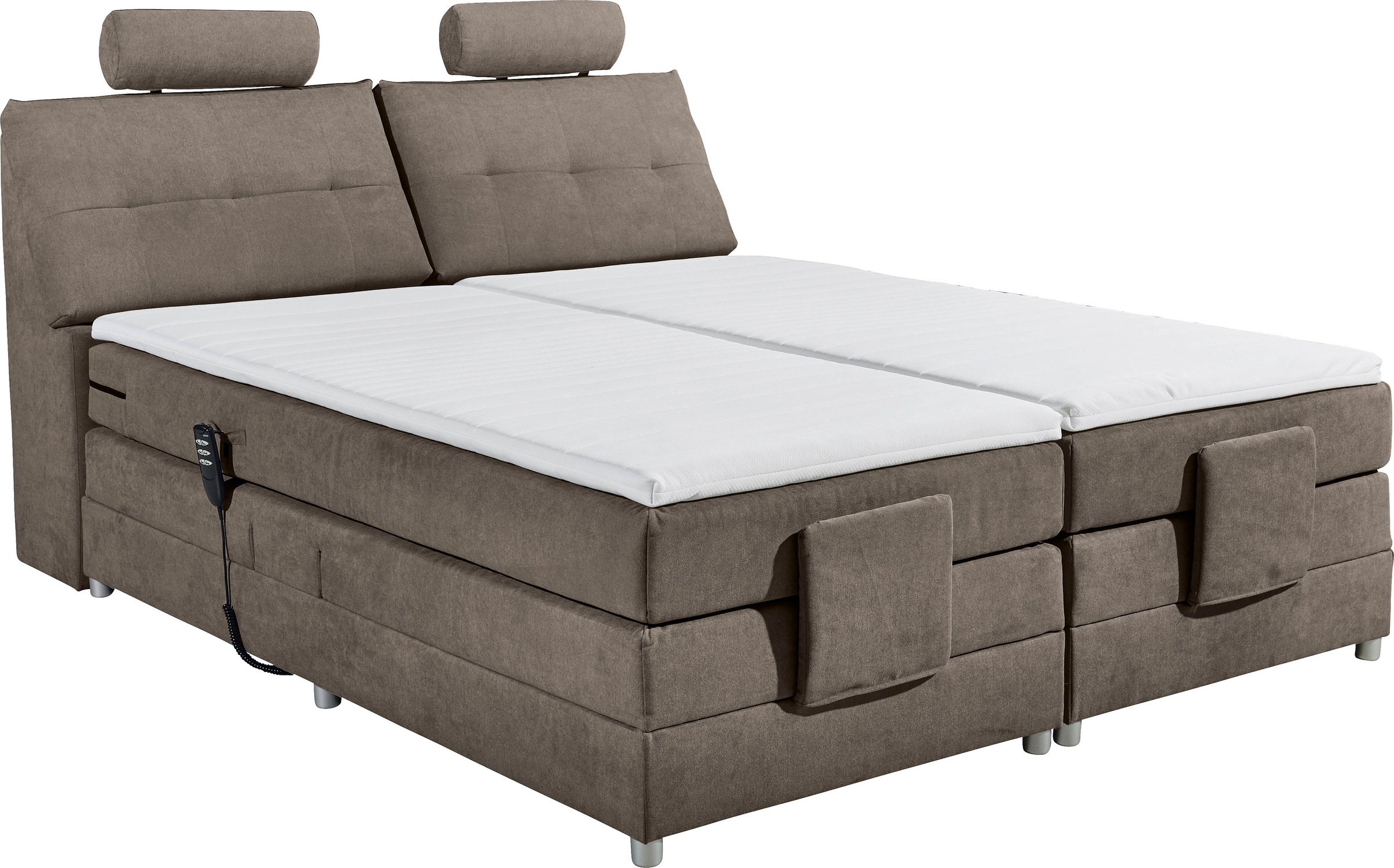 ED EXCITING DESIGN Boxspringbett »Palermo«, inkl. Motor, Topper, Kopfstütze günstig online kaufen
