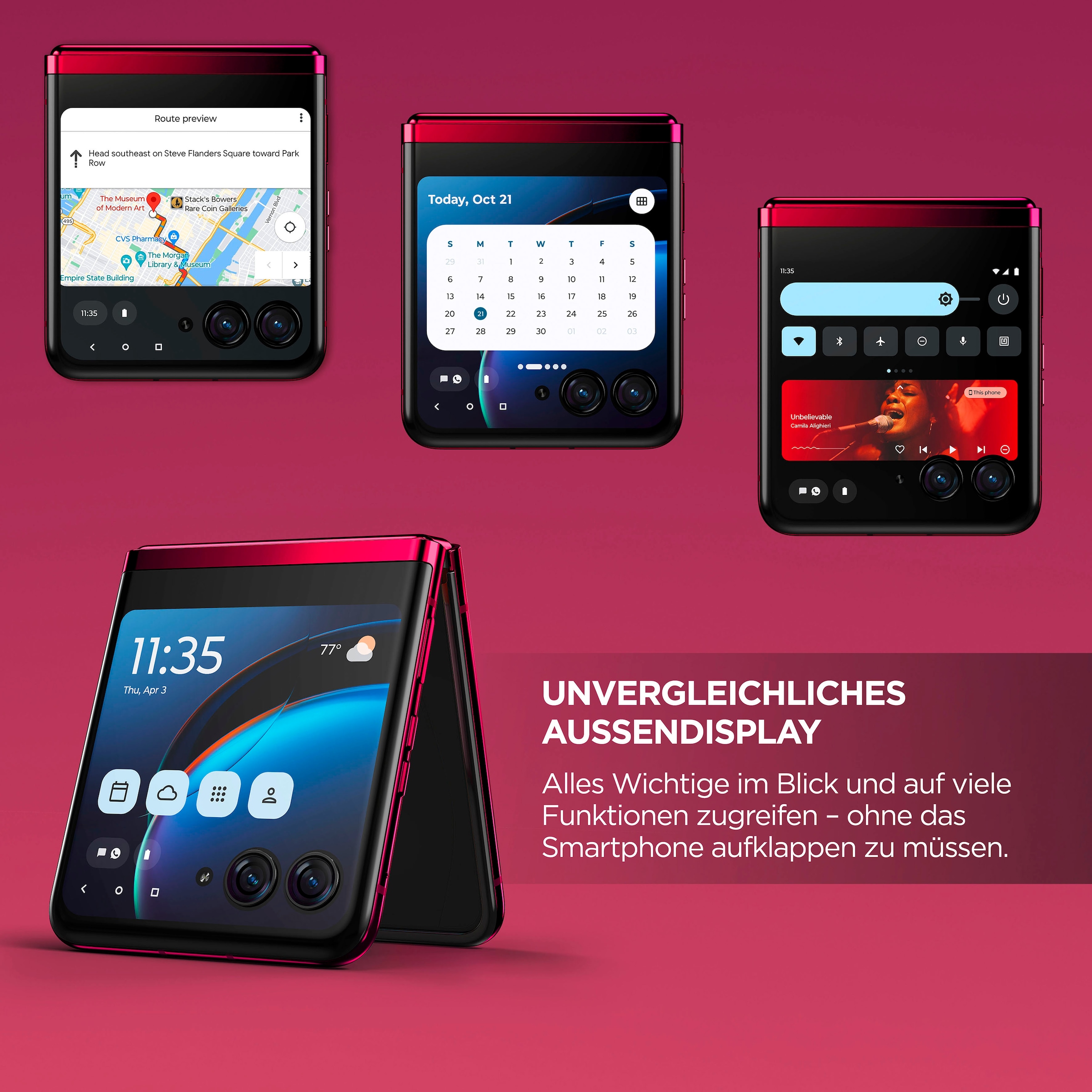 18. Bild von Motorola Smartphone »Motorola razr40 ultra«, Viva Magenta, 17,52 cm/6,9 Zoll, 256 GB Speicherplatz, 12 MP Kamera