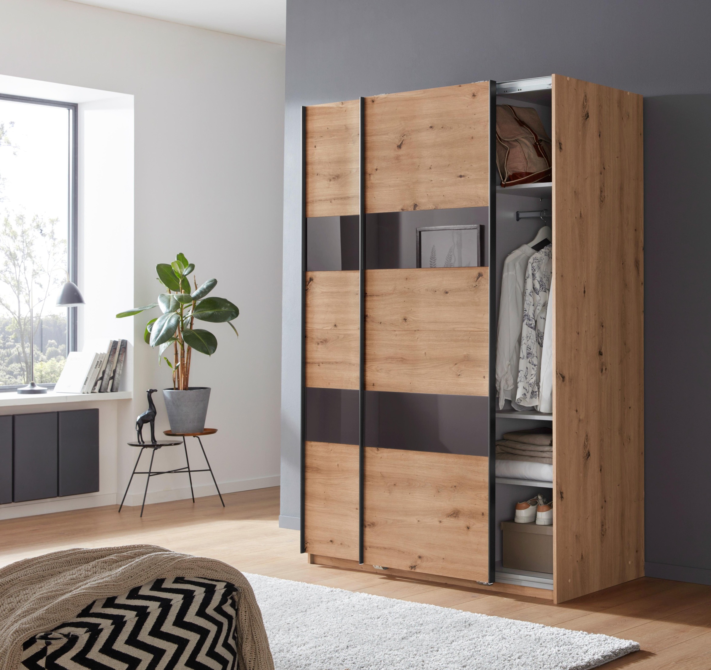 Wimex Schwebetürenschrank "Altona" mit Glaselementen und zusätzlichen Einle günstig online kaufen