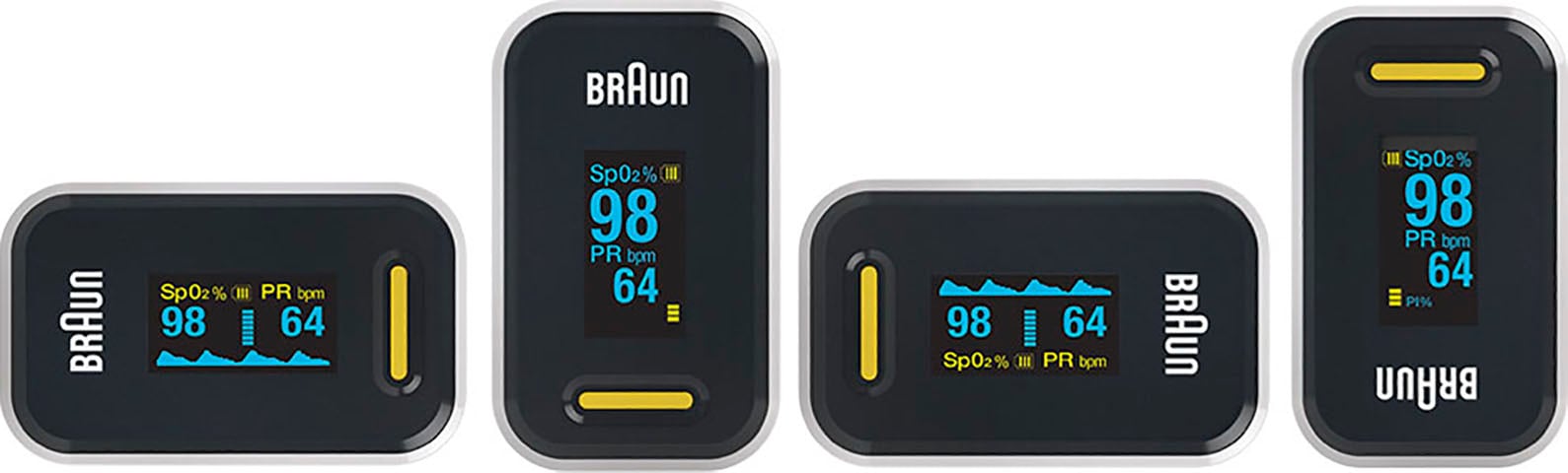 Braun Pulsoximeter »1- YK-81CEU«, Einfaches Design - Rotierendes Display mit Hintergrundbeleuchtung