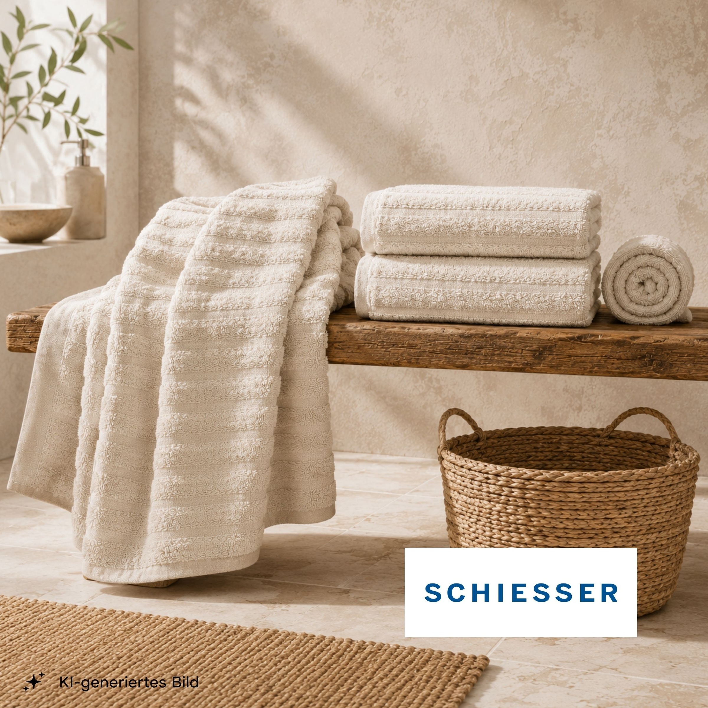 Schiesser Gaestehandtuecher »Neapel aus 100% Baumwolle mit eleganter Hoch-Tief-Optik« OEKO-TEX® MADE IN GREEN