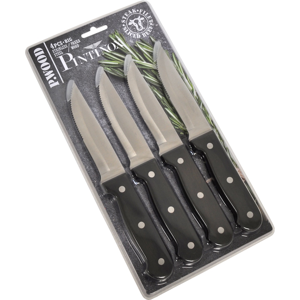 PINTINOX Steakmesser »P.Wood«, (Set, 4 tlg.)