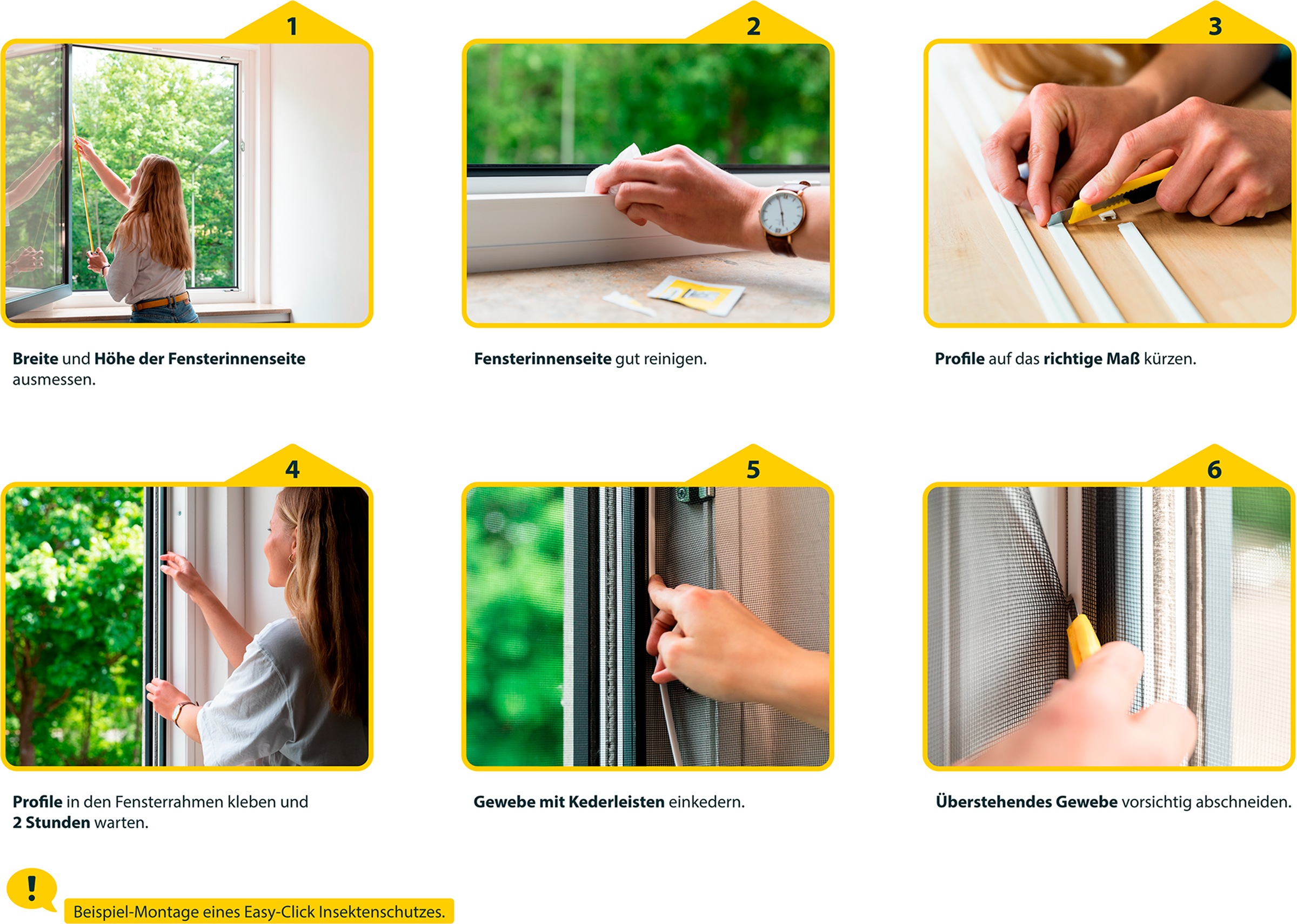 SCHELLENBERG Insektenschutz-Fensterrahmen »Easy Click mit Pollenschutzvlies für Fenster« Set, 1 Stk. tlg. Fliegengitter zum einklicken ohne bohren, 130 x 150 cm, anthrazit