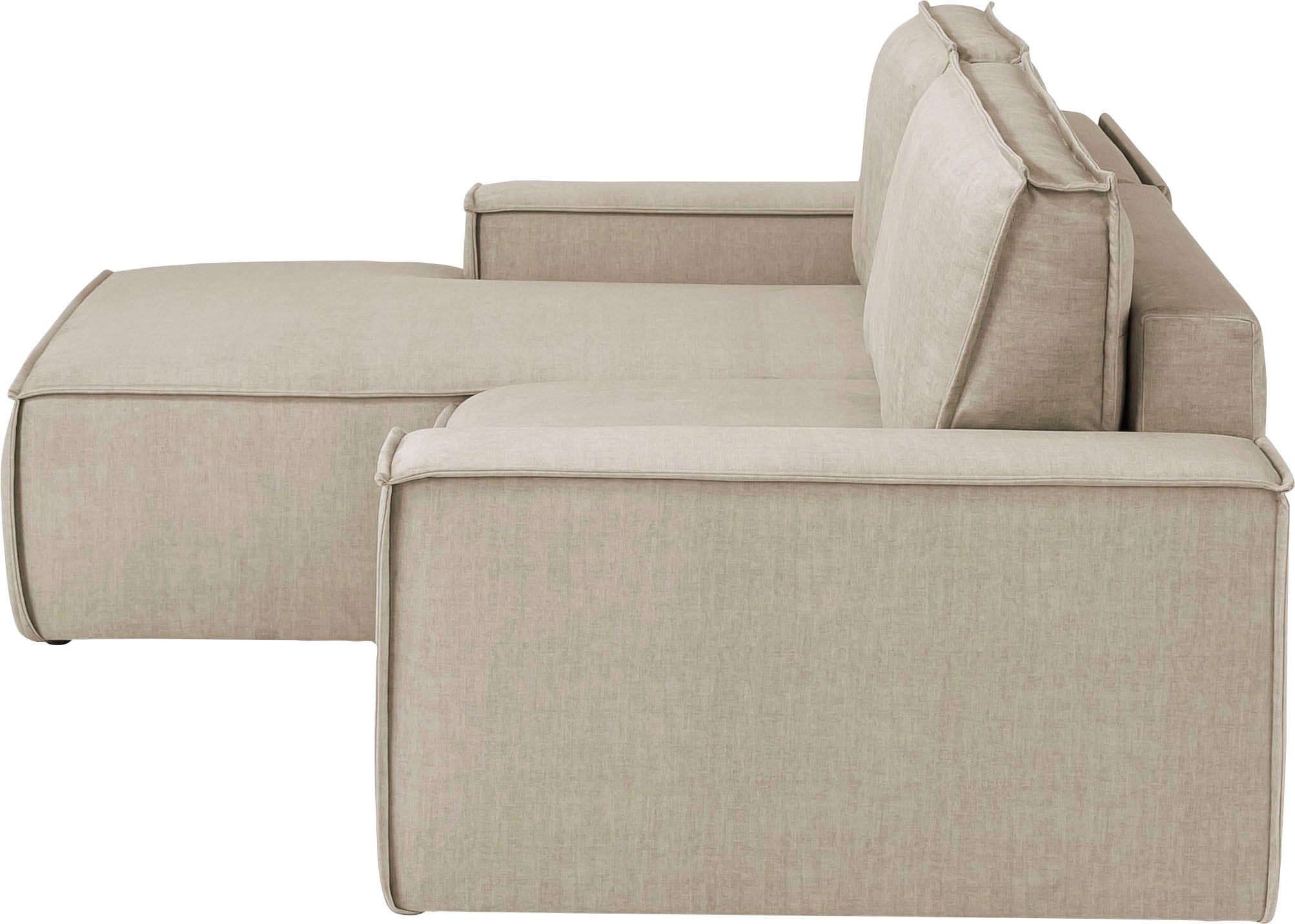 Home affaire Ecksofa SHERWOOD Schlafsofa 267 cm, L-Form, Schlaffunktion mit Bettkasten (210x136 cm), Cord, Vintage, Samtvelours