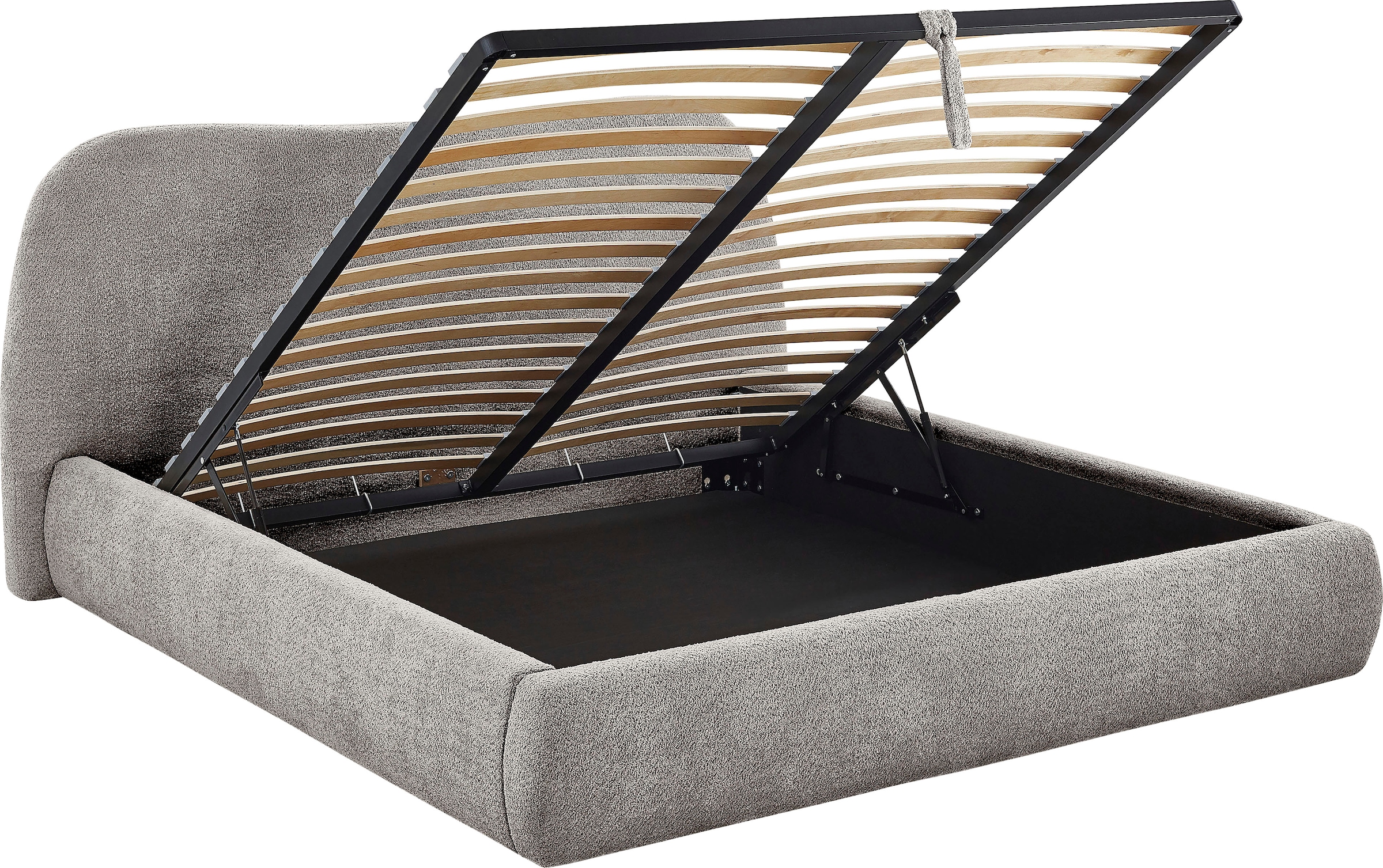 ATLANTIC home collection Polsterbett »Sophie«, mit oder ohne Stauraum, hochwertiger Bouclé-Bezug