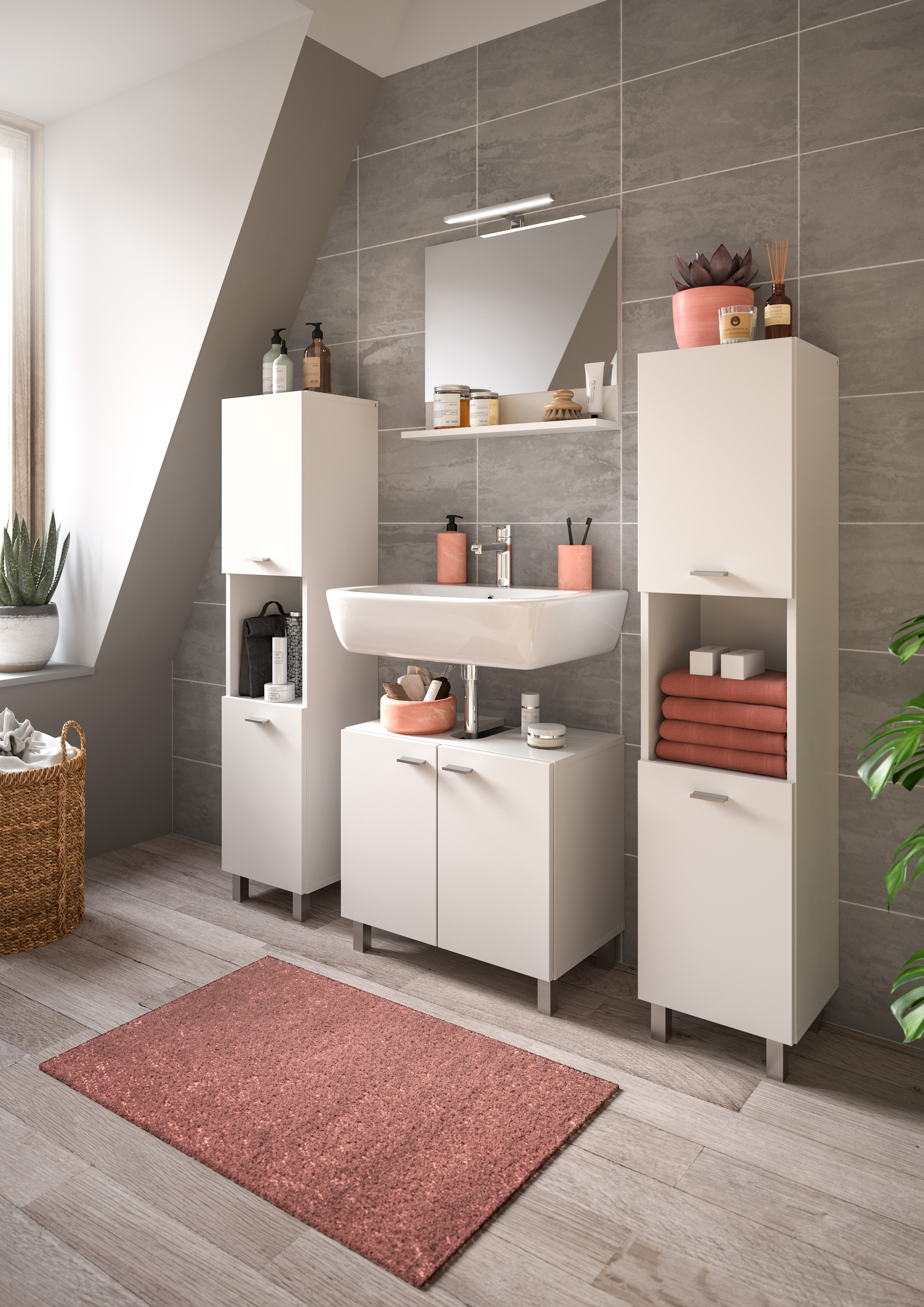 welltime Badmöbel-Set »Tampa, Breite 137cm, 4-teilig« 4 Stk. tlg. günstig online kaufen