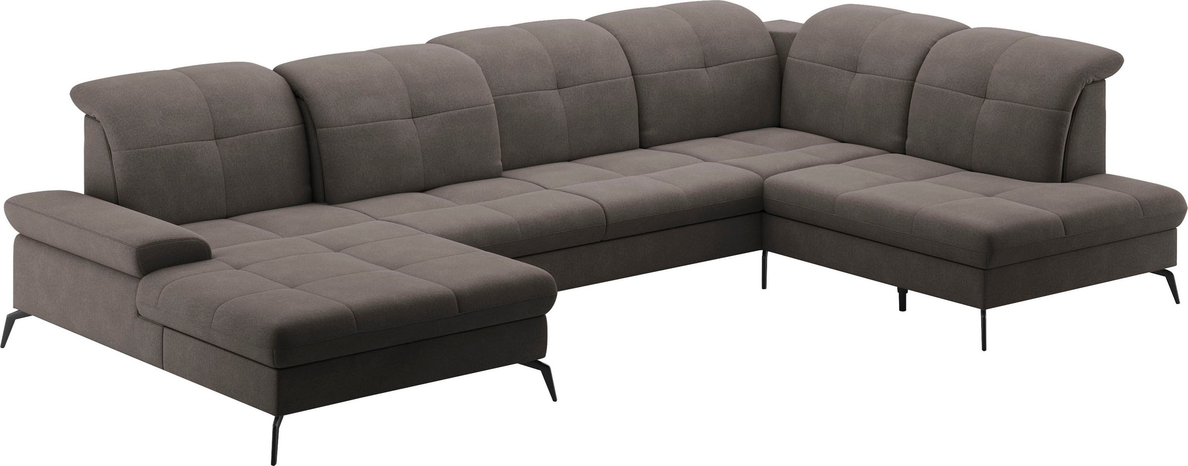 sit&more Wohnlandschaft »Amica, U-Form, inkl. Sitztiefenverstellung und Armteilverstellung«, wahlweise mit Kopfteilverstellung, Bettfunktion und Bettkasten