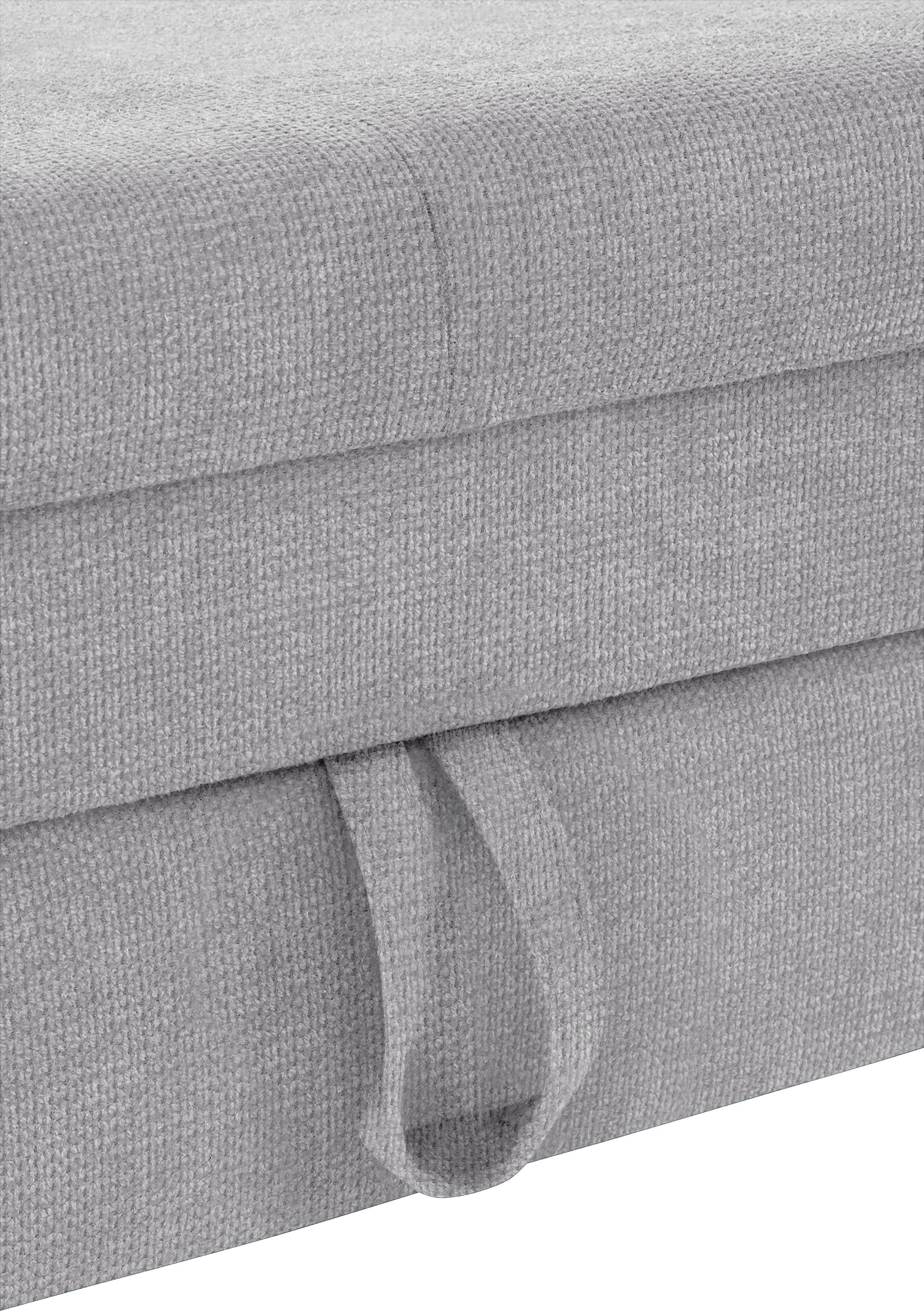 COTTA Ecksofa »Mia L-Form mit 3 Zierkissen«, wahlweise mit Bettfunktion, Bettkasten, Beleuchtung & Wireless-Charger
