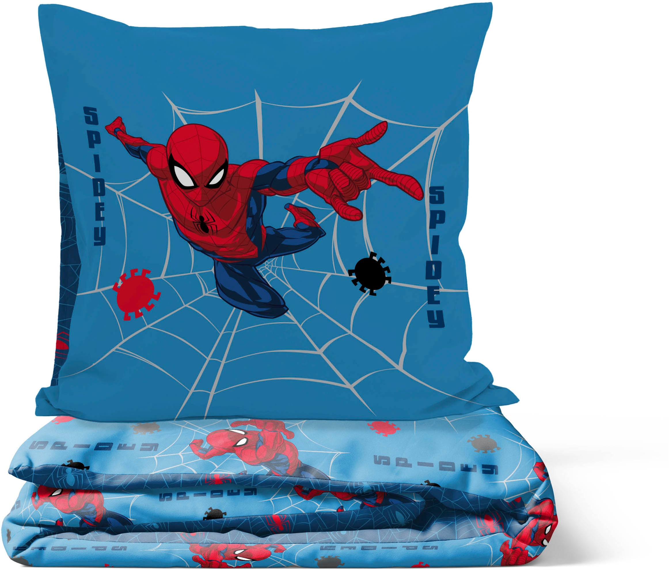 MARVEL Kinderbettwäsche »Marvel Spiderman Bettbezug-Set 135x200 cm + Kissenbezug 80x80 cm« 2 tlg. tlg. 100 % Baumwolle, maschinenwaschbar, wendbar