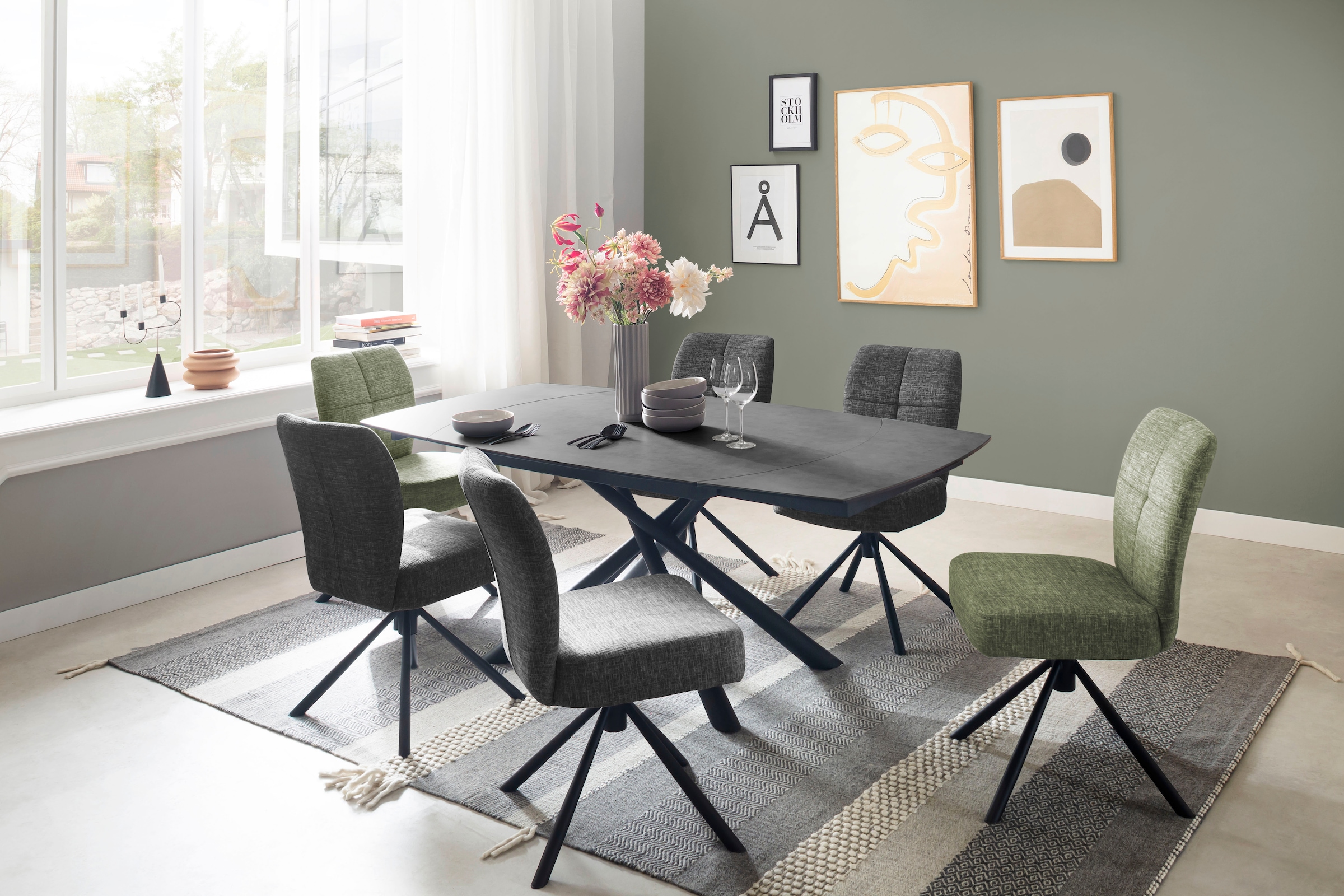 MCA furniture Esszimmerstuhl »KEA«, (2er-Set), 360°,Taschenfederkern, belastbar 120 kg, Sitzhöhe ca. 50 cm