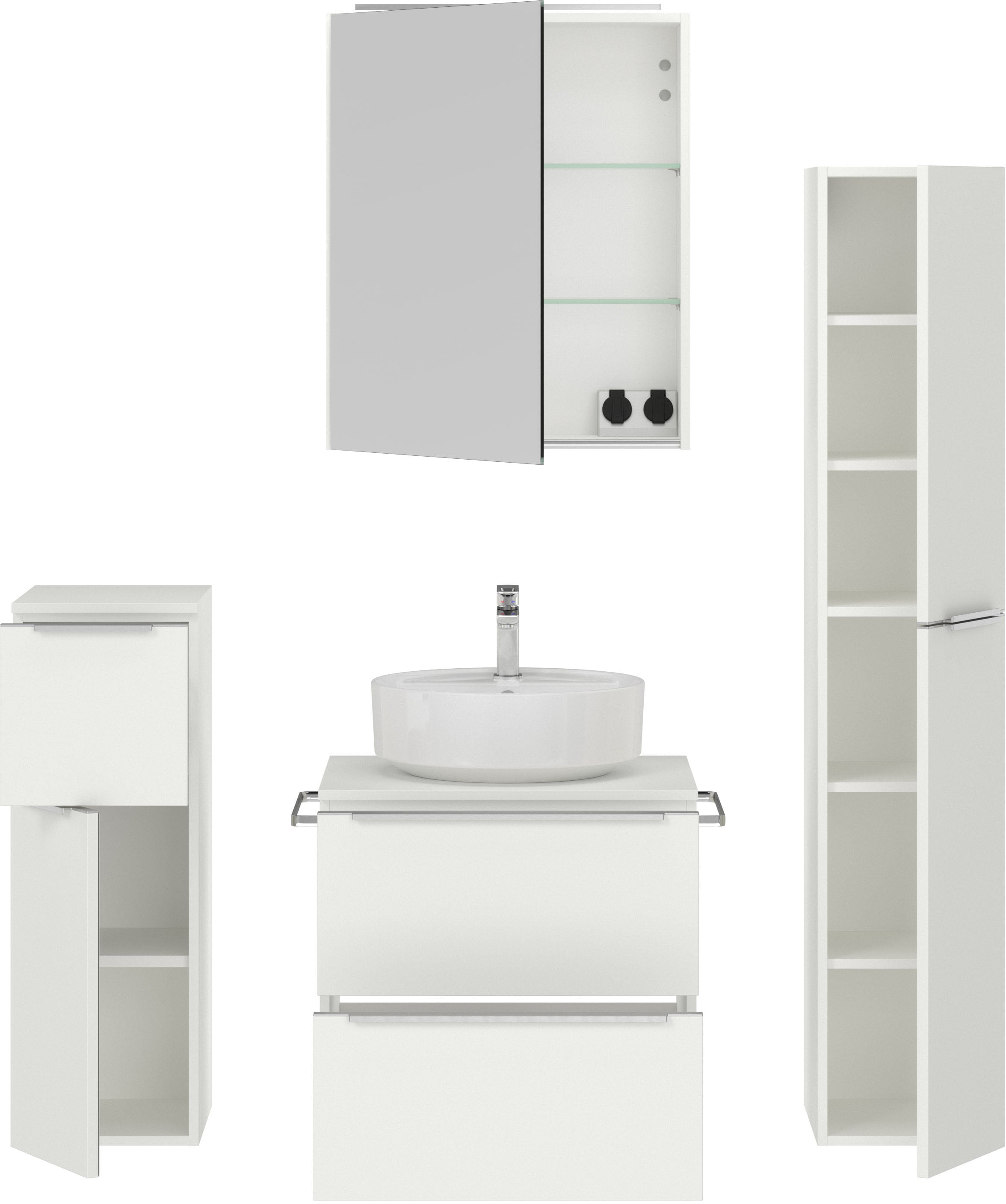 nobilia® Badmöbel-Set »Alvene« vormontiert, mit Soft-Close, 4 Stk. tlg.