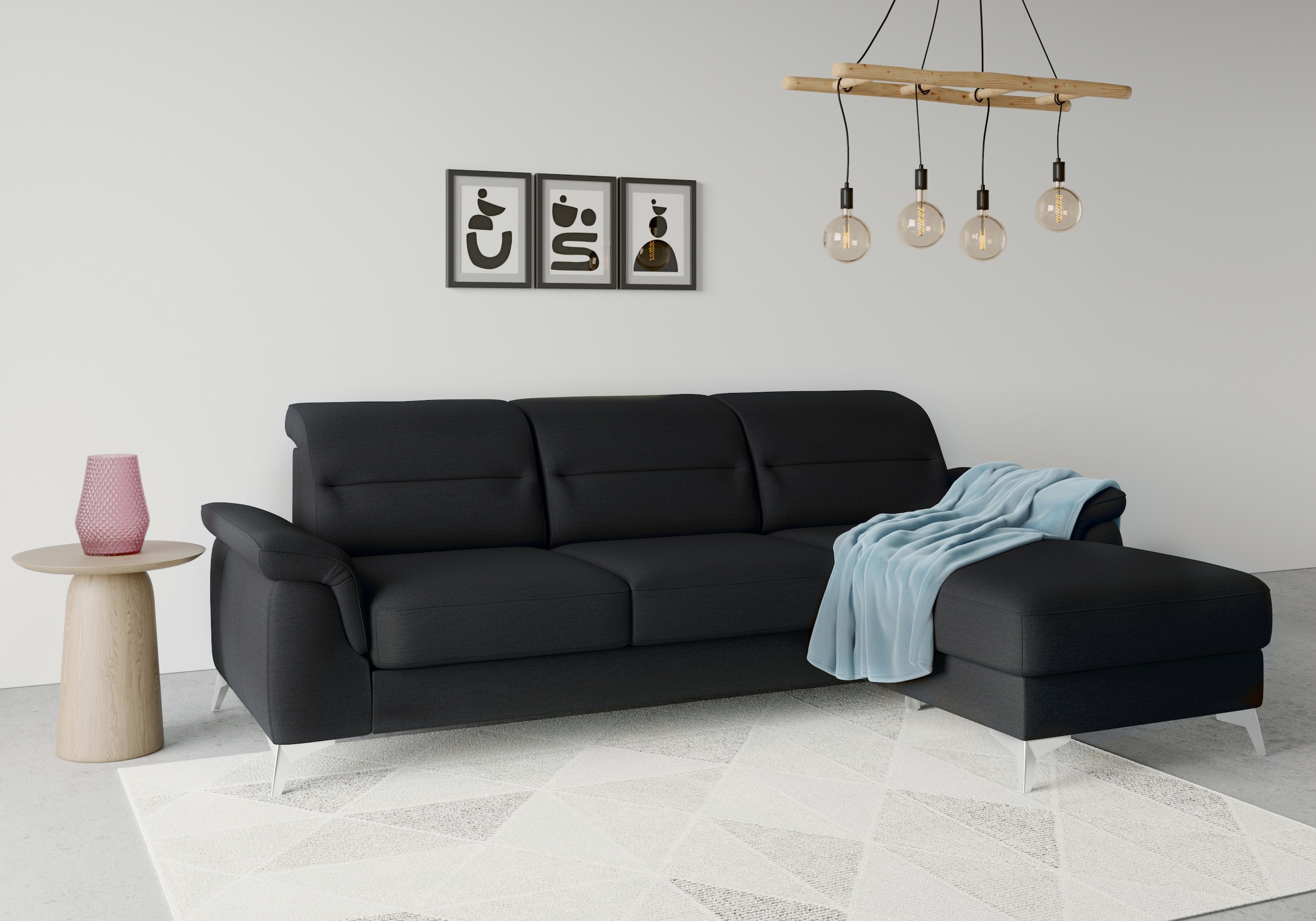 sit&more Ecksofa »Sinatra L-Form« mit Recamiere, optinal mit Kopfteilverste günstig online kaufen