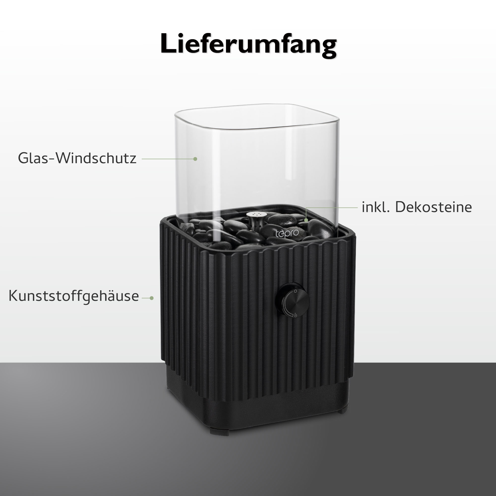 Tepro Feuerstelle »Tisch-Gasfeuerstelle mit Dekosteinen«