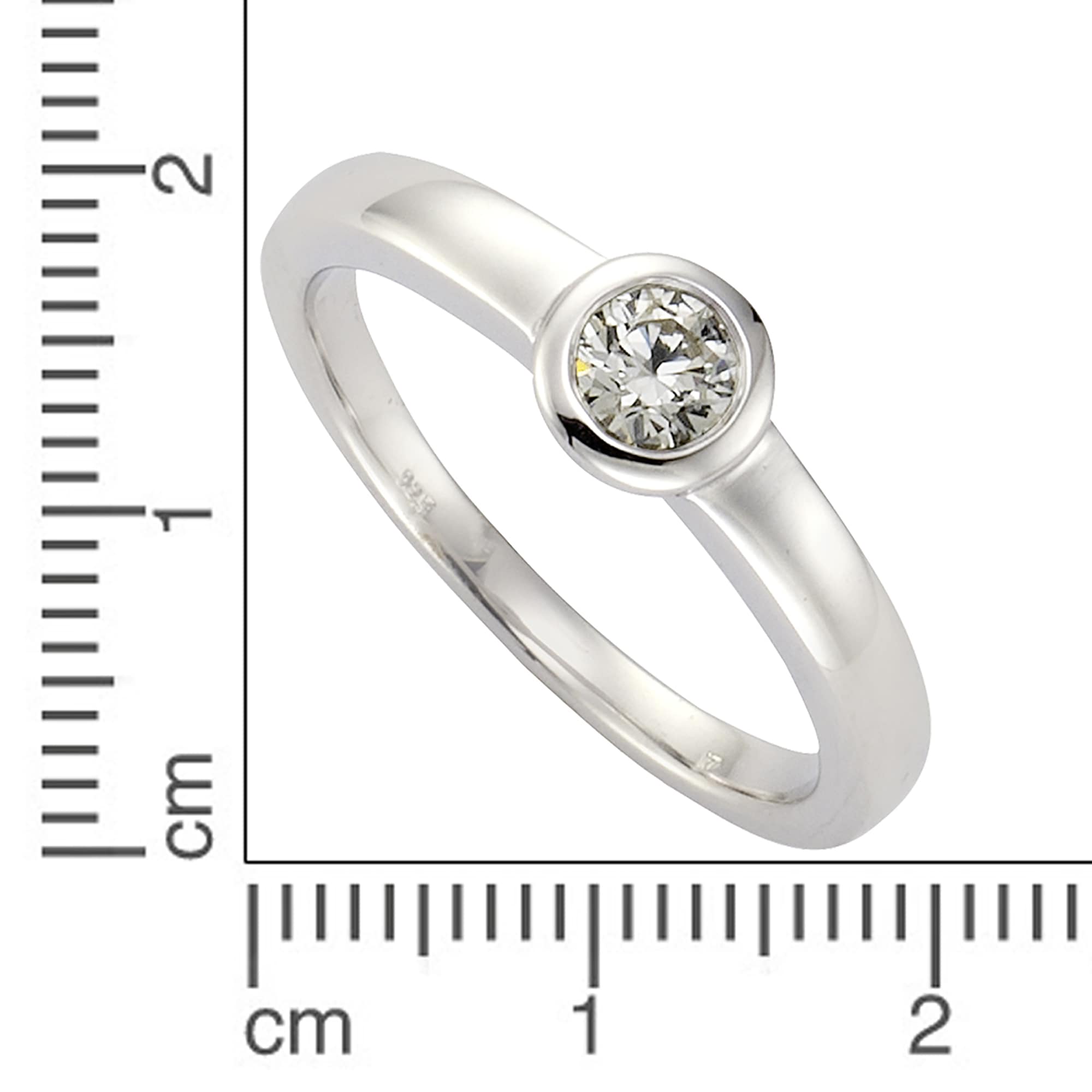 Zeeme Fingerring »Silber 925 rhodiniert mit Zirkonia weiß«