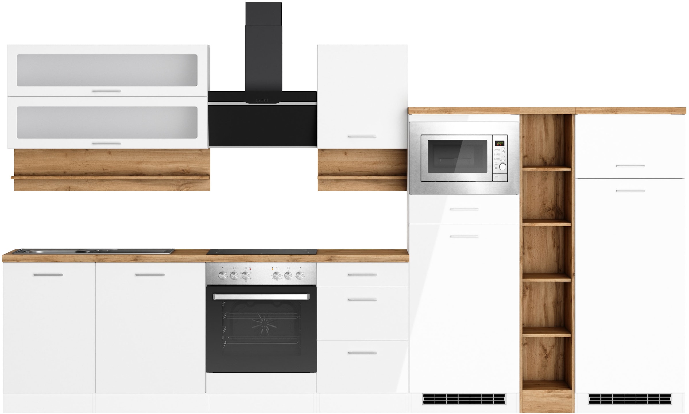 KOCHSTATION Küchenzeile »KS-Milan« 370 cm breit, robuste Metallauszüge, vie günstig online kaufen