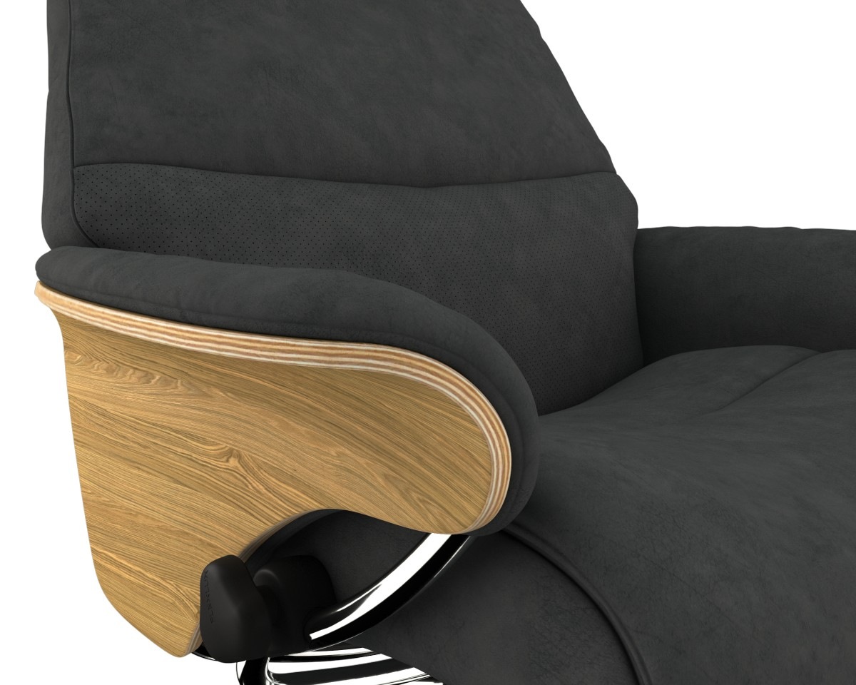 »Relaxchairs Relaxsessel Rückenverstellung, Eiche, Fuß & kaufen M Aarhus«, FLEXLUX Alu, Kopf- Relaxfunktion Arml. auf Raten