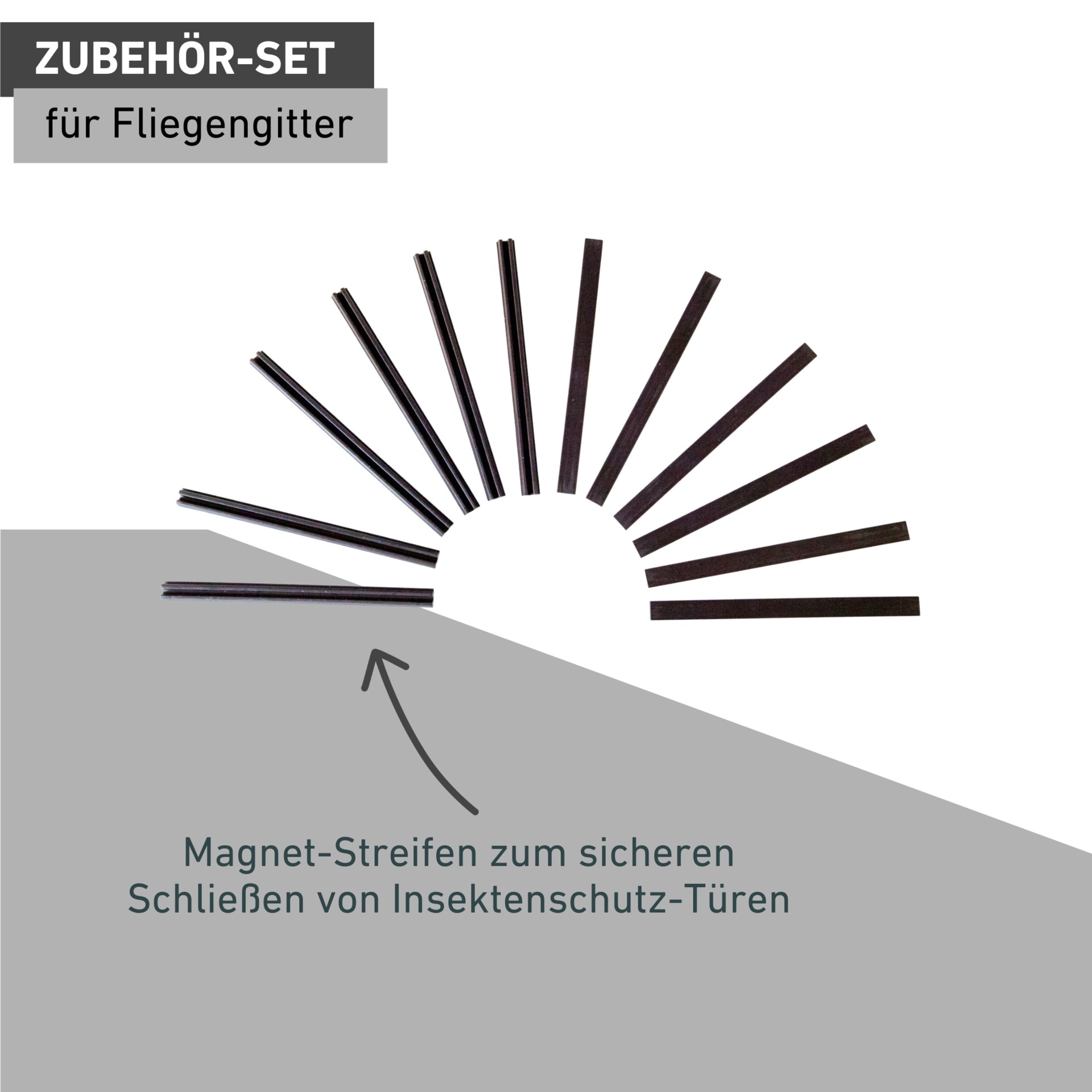 Windhager Zubehör-Set »Magnetstreifen für Fenster und Türen, ideal für Spannrahmen-Fenster« Insektenschutz-Zubehör, erhältlich in weiß oder schwarz, 6 Stück