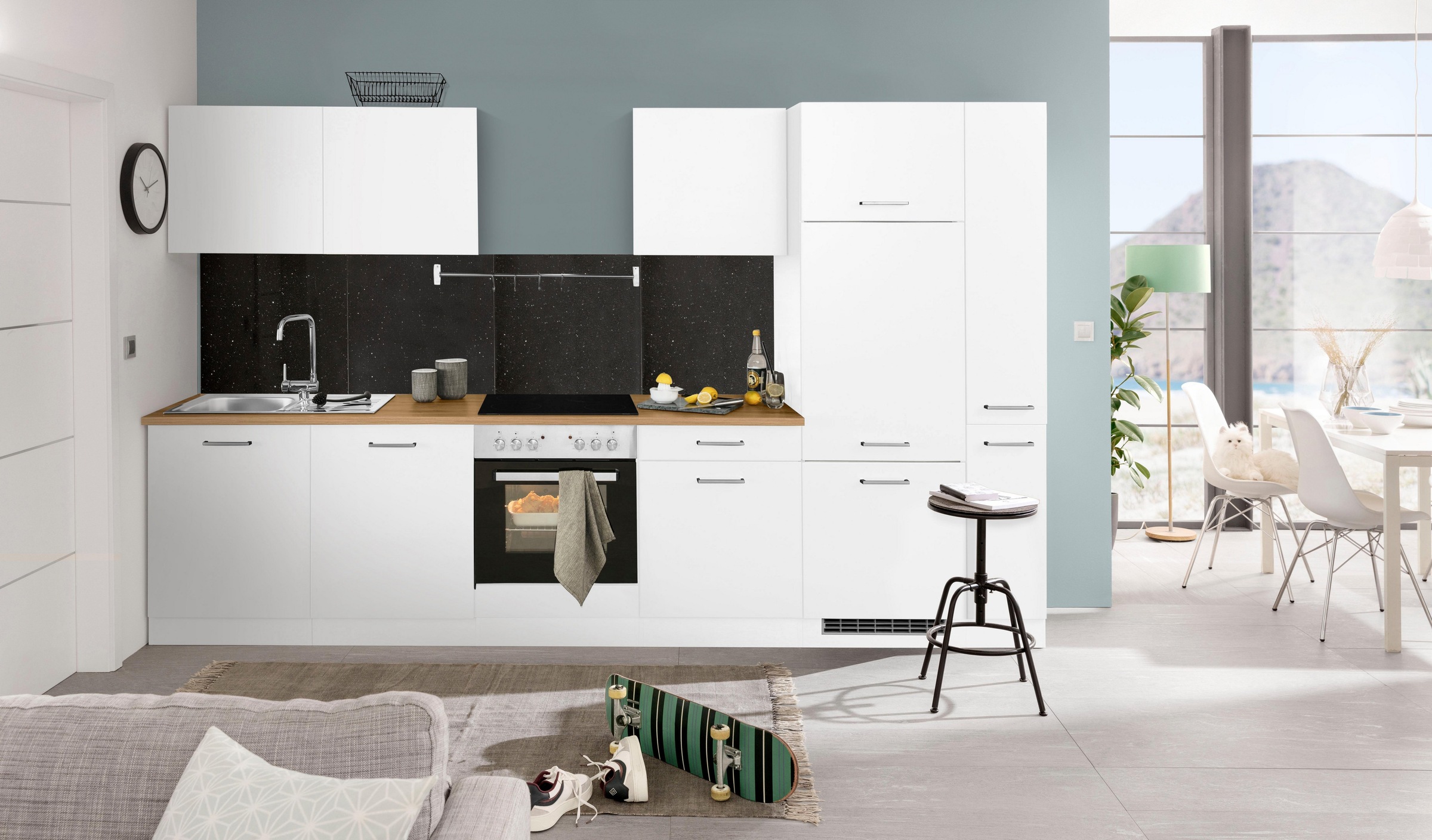 KOCHSTATION Küchenzeile »KS-Kehl«, ohne E-Geräte, Breite 330 cm, für Kühlschrank und Geschirrspüler