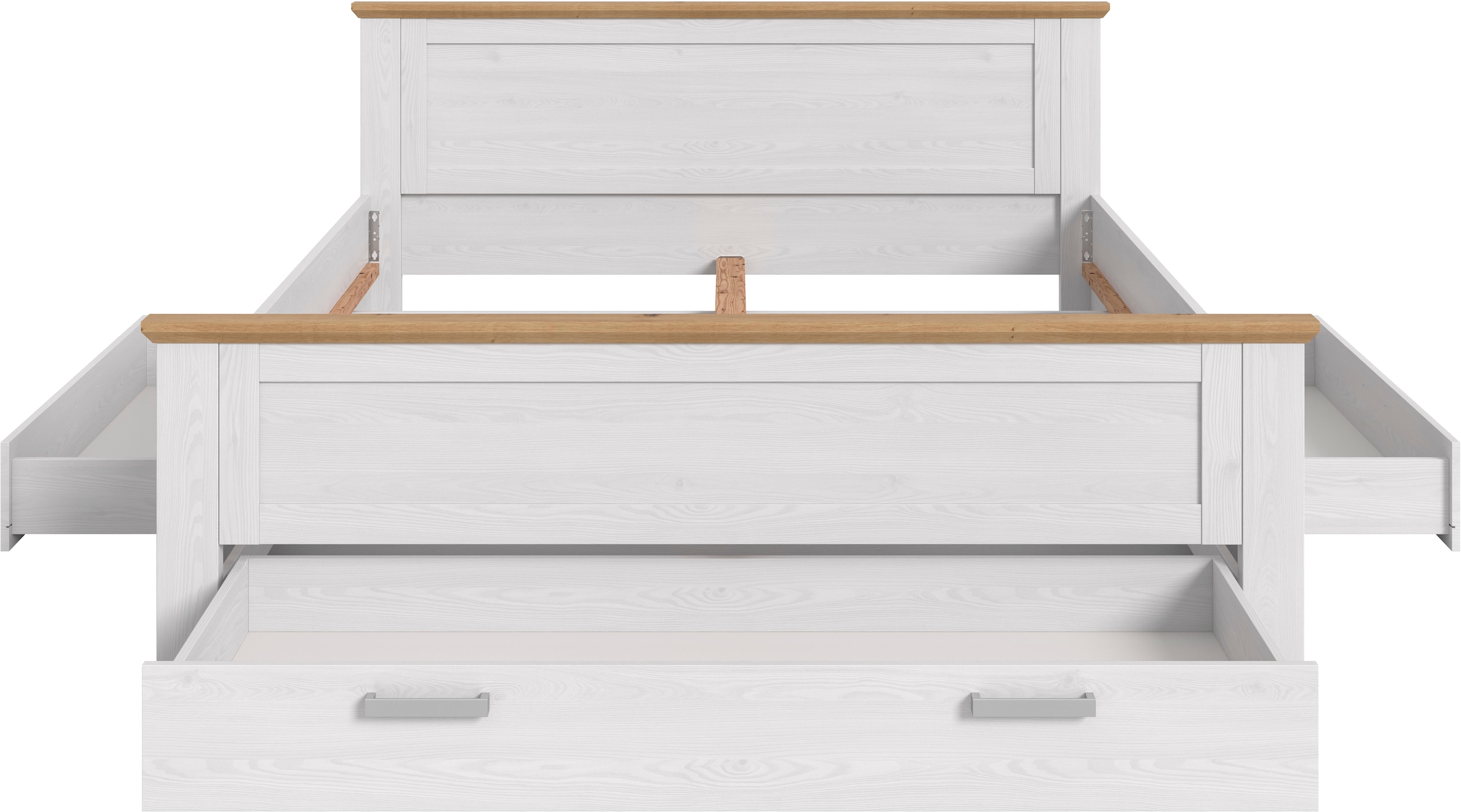 Home affaire Stauraumbett »COSENZA, Breite 189cm, im Landhausstil, 3 Schubkästen« für Matratzen 180x200 cm, viel Stauraum, ohne Matratzen und Lattenrost,  Bett, Kastenbett, Bettgestell, Schlafzimmer, Schlafen