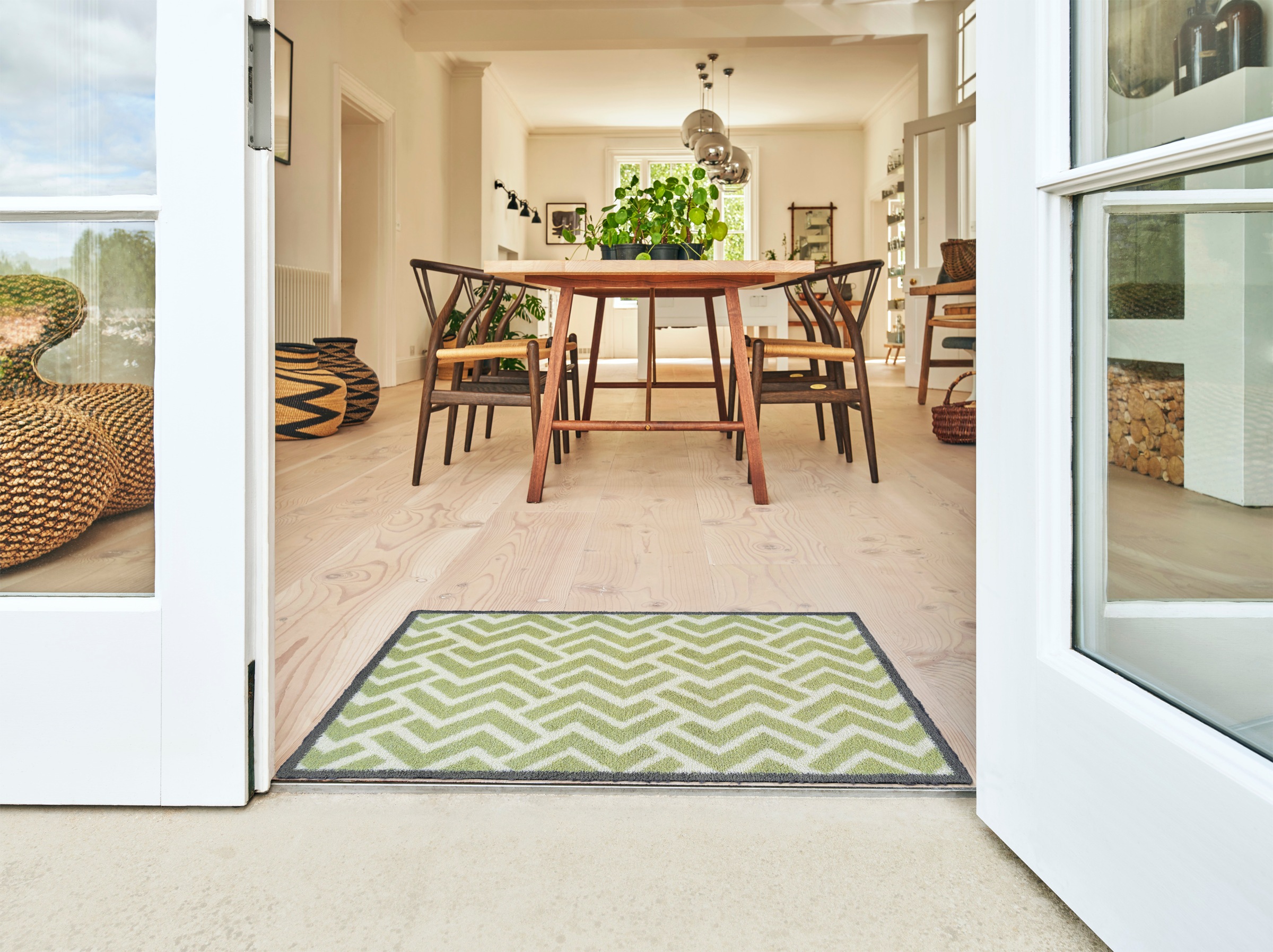 Turtle Mat Fußmatte »Herringbone Green«, rechteckig, 9 mm Höhe