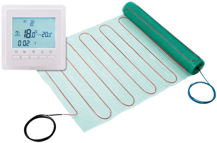 Fußbodenheizung, (Set), Heizmatte mit Regler Digital