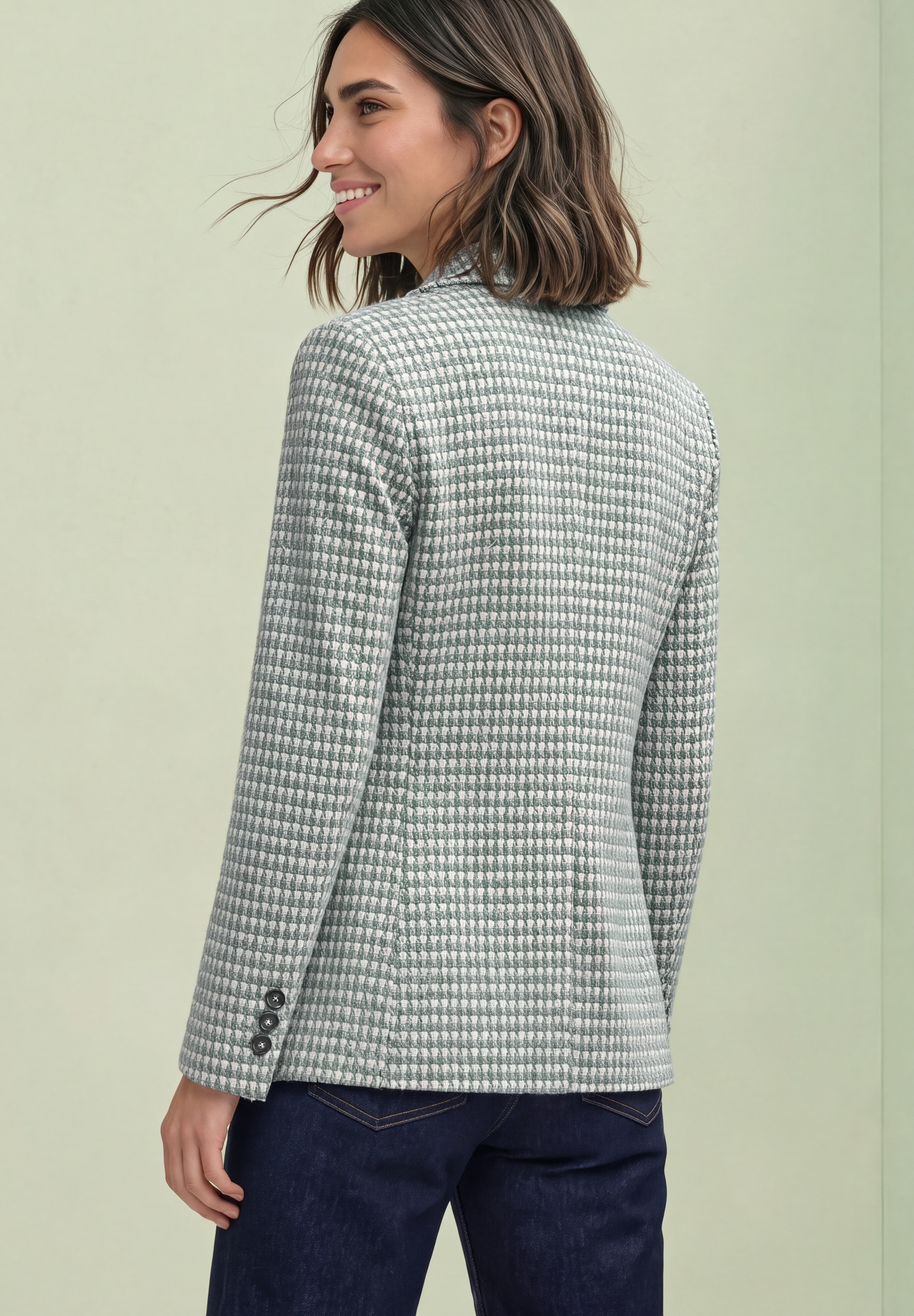 STREET ONE Kurzblazer Blazer mit Reverskragen und Muster
