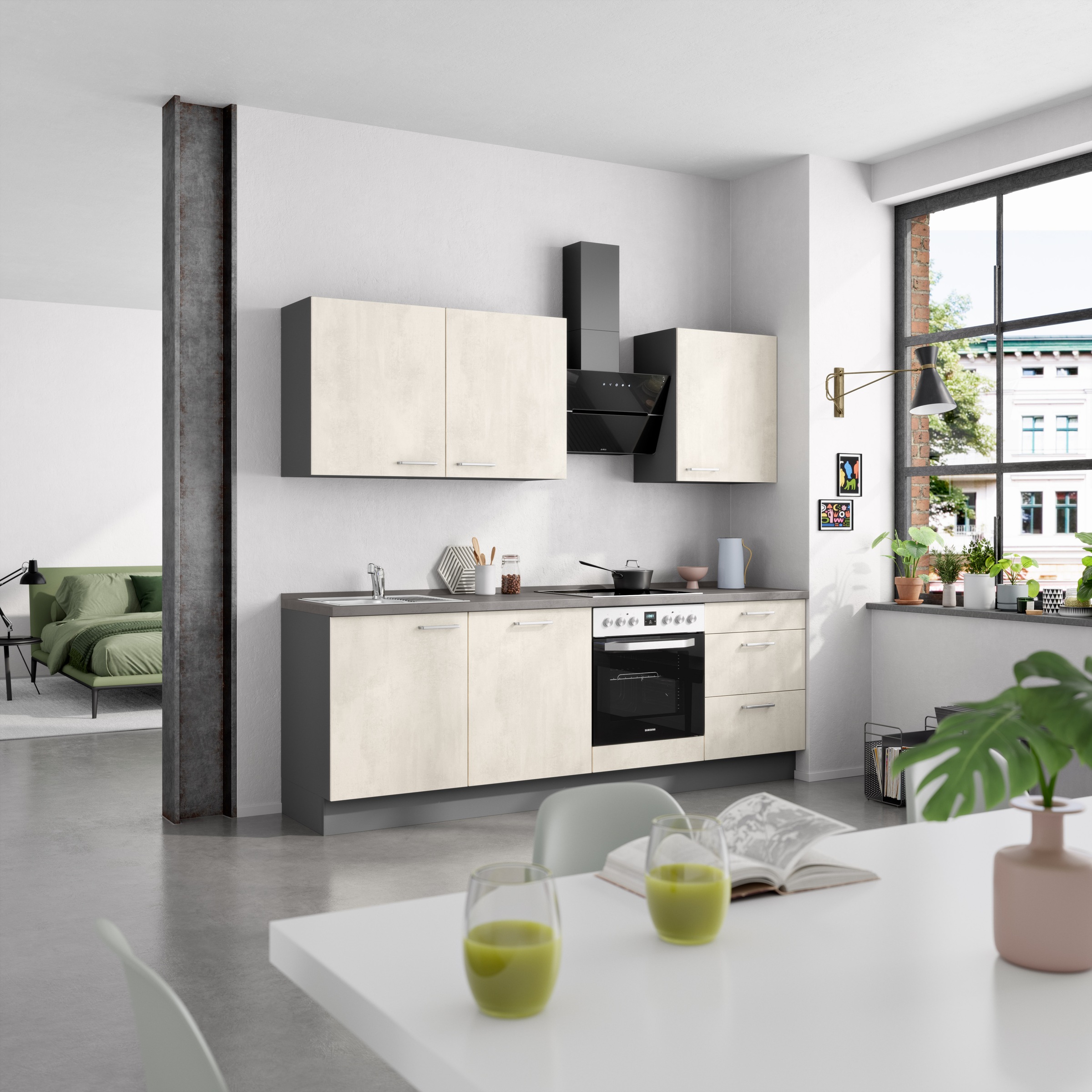 nobilia® Küchenzeile »"Riva II"«, vormontiert, Ausrichtung wählbar, Breite 240 cm, wahlw. mit E-Geräten