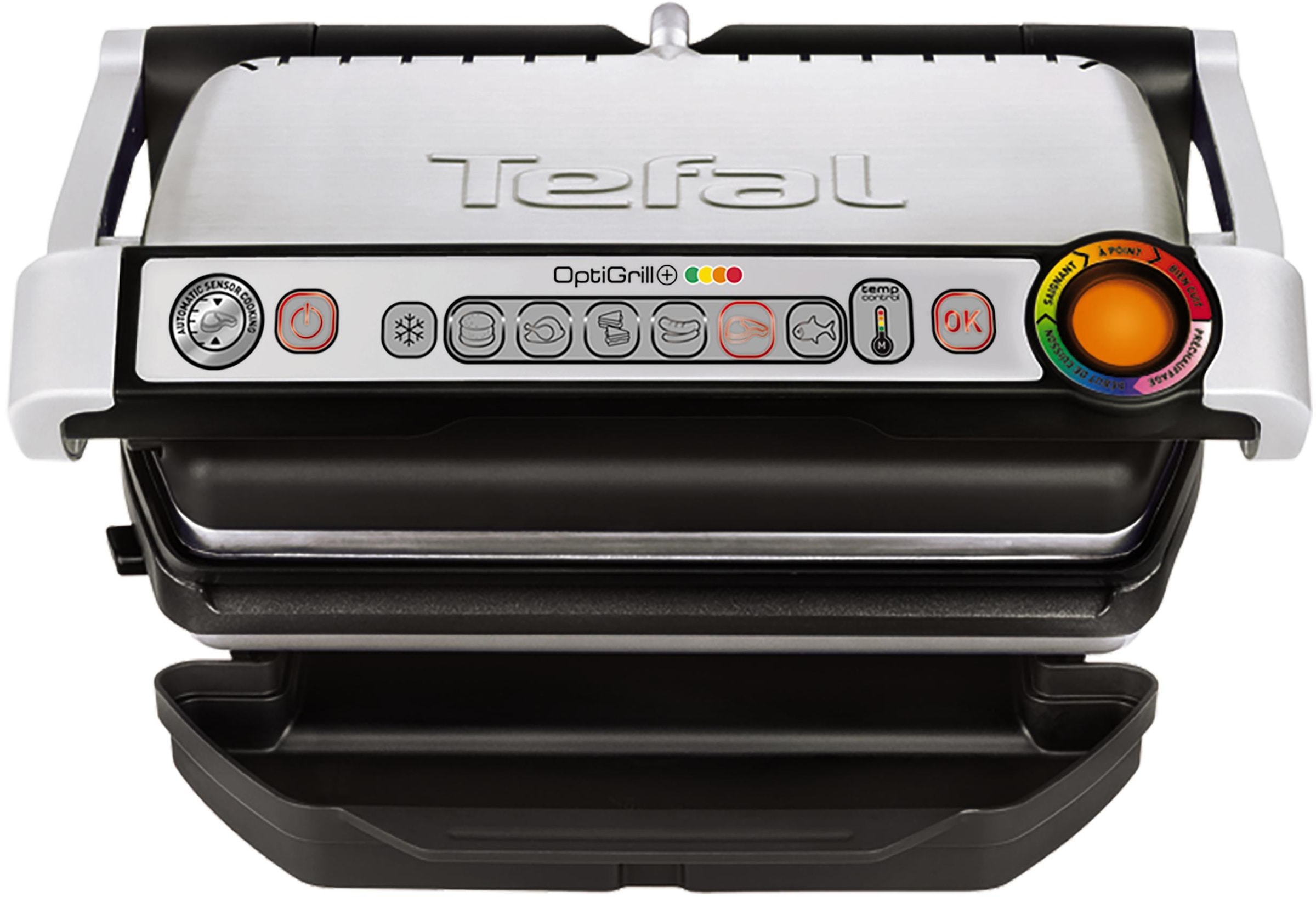 Tefal Kontaktgrill »GC712D OptiGrill+«, 2000 W, 6 Grillprogramme, passt Temperatur + Grillzyklus ans Grillgut an