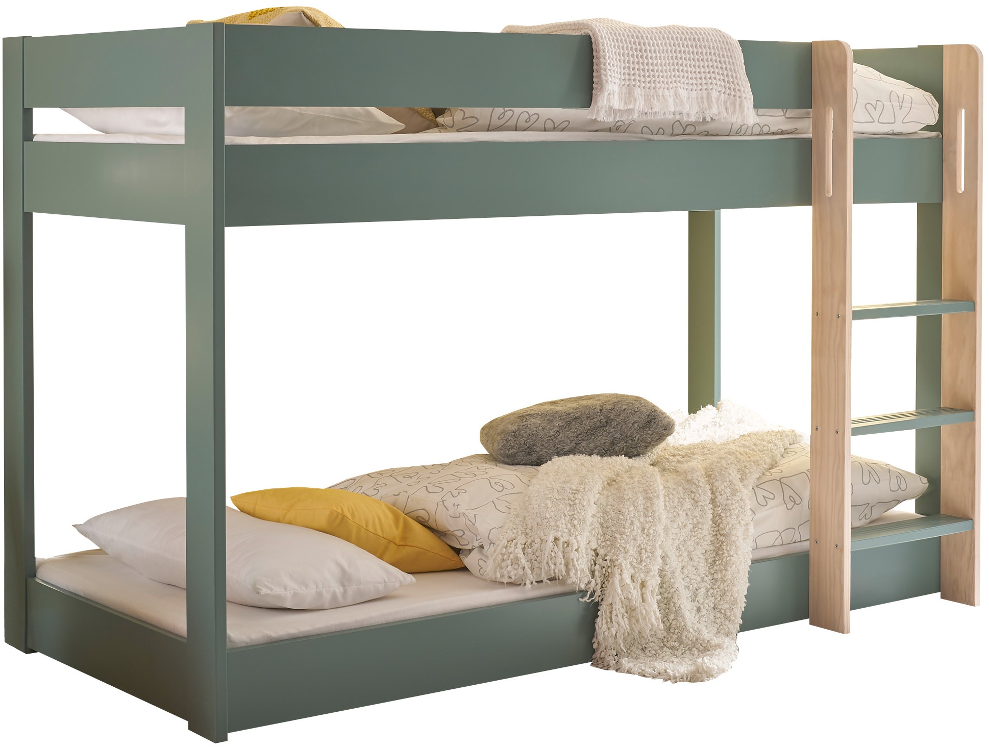Begabino Bettgestell »Lauri Bett, Etagenbett, Hochbett«, 2 Liegeflächen, mit Leiteraufstieg zum oberen Bett