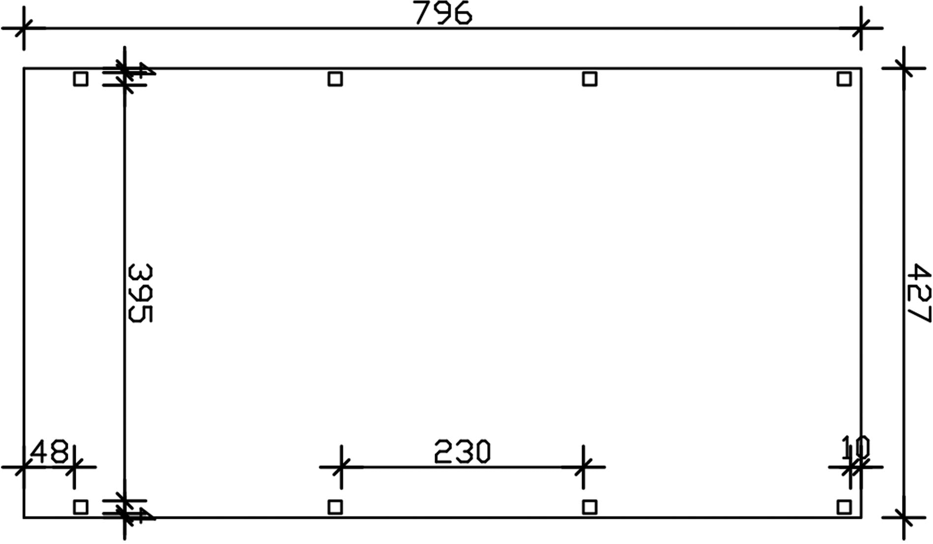 Skanholz Einzelcarport »Grunewald«, Holz, 395 cm, Anthrazit