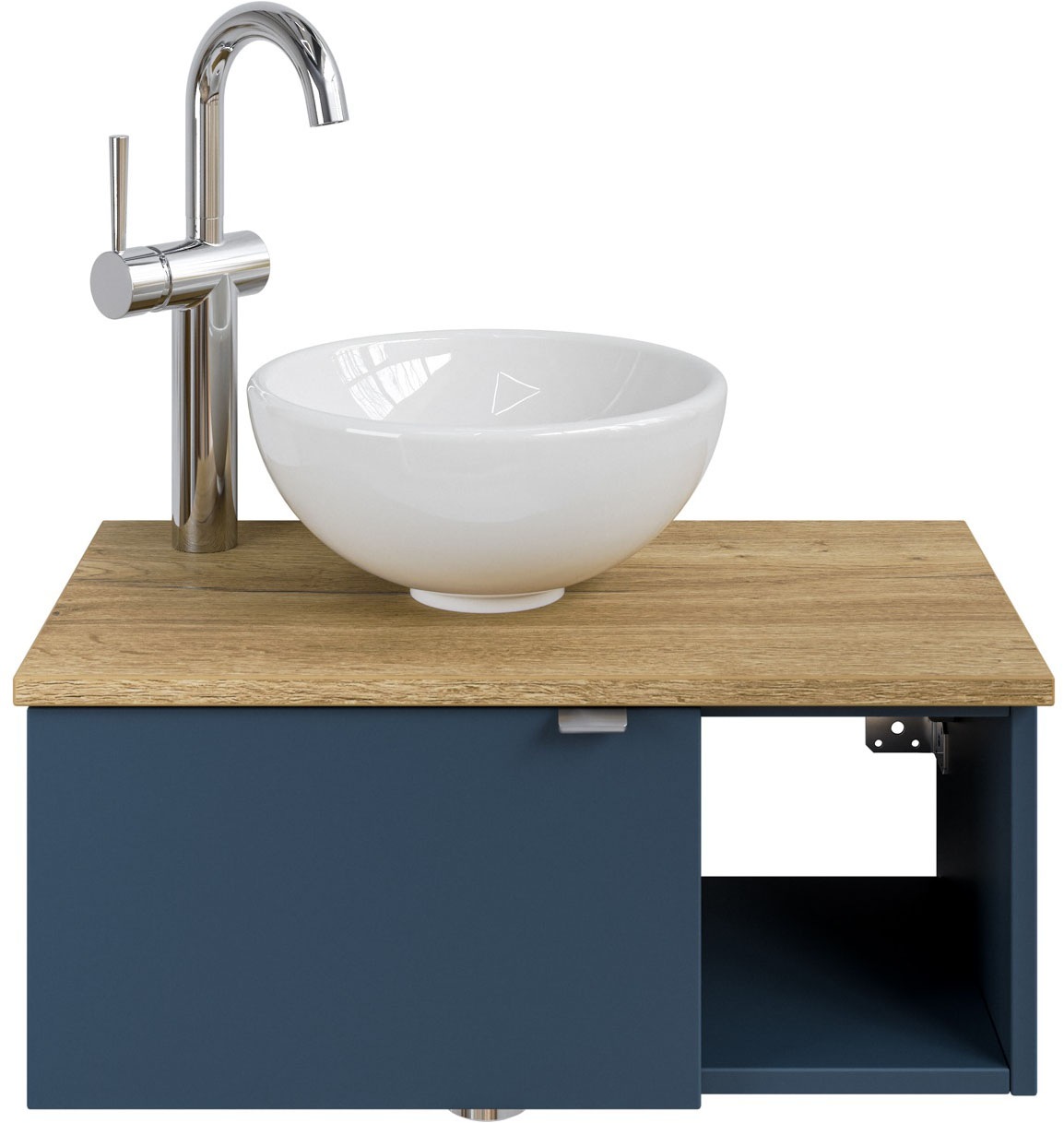 Saphir Waschtisch »Serie 6915 Waschschale mit Unterschrank für Gästebad, Gäste WC«, 61 cm mit Keramik-Aufsatzbecken, 1 Tür und 1 Fach