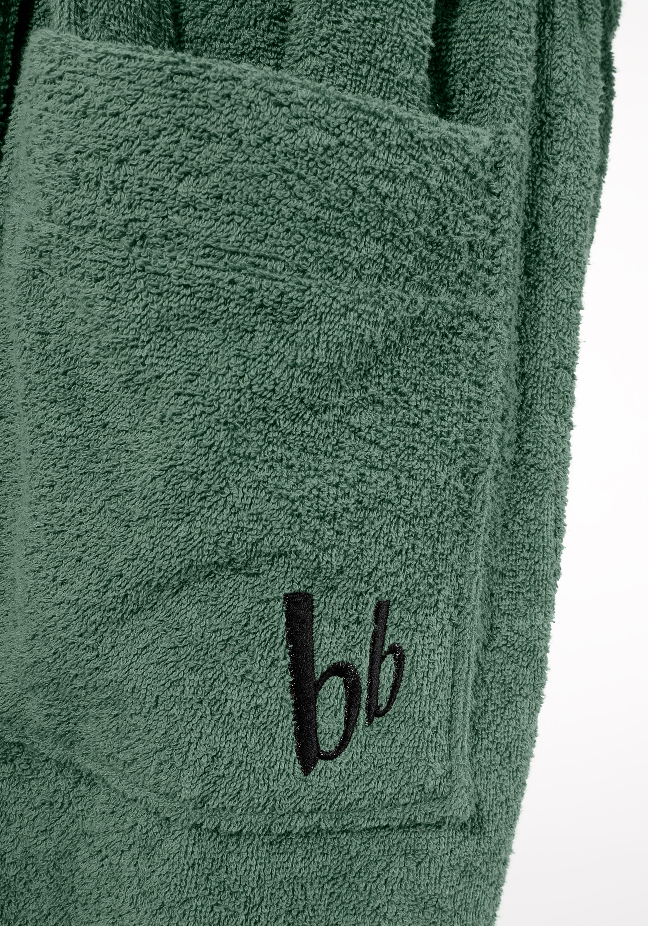 Bruno Banani Unisex-Bademantel »Robby, ideal für Sauna & Spa, Hotelbademantel, Morgenmantel«, (1 St.), Damen & Herren Bademäntel, Baumwolle, mit Taschen, Reise, Sauna, S-3XL