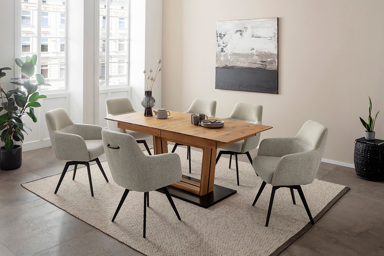 MCA furniture Esstisch »Morena Säulentisch Komfort Tisch«, Synchronauszug,a günstig online kaufen