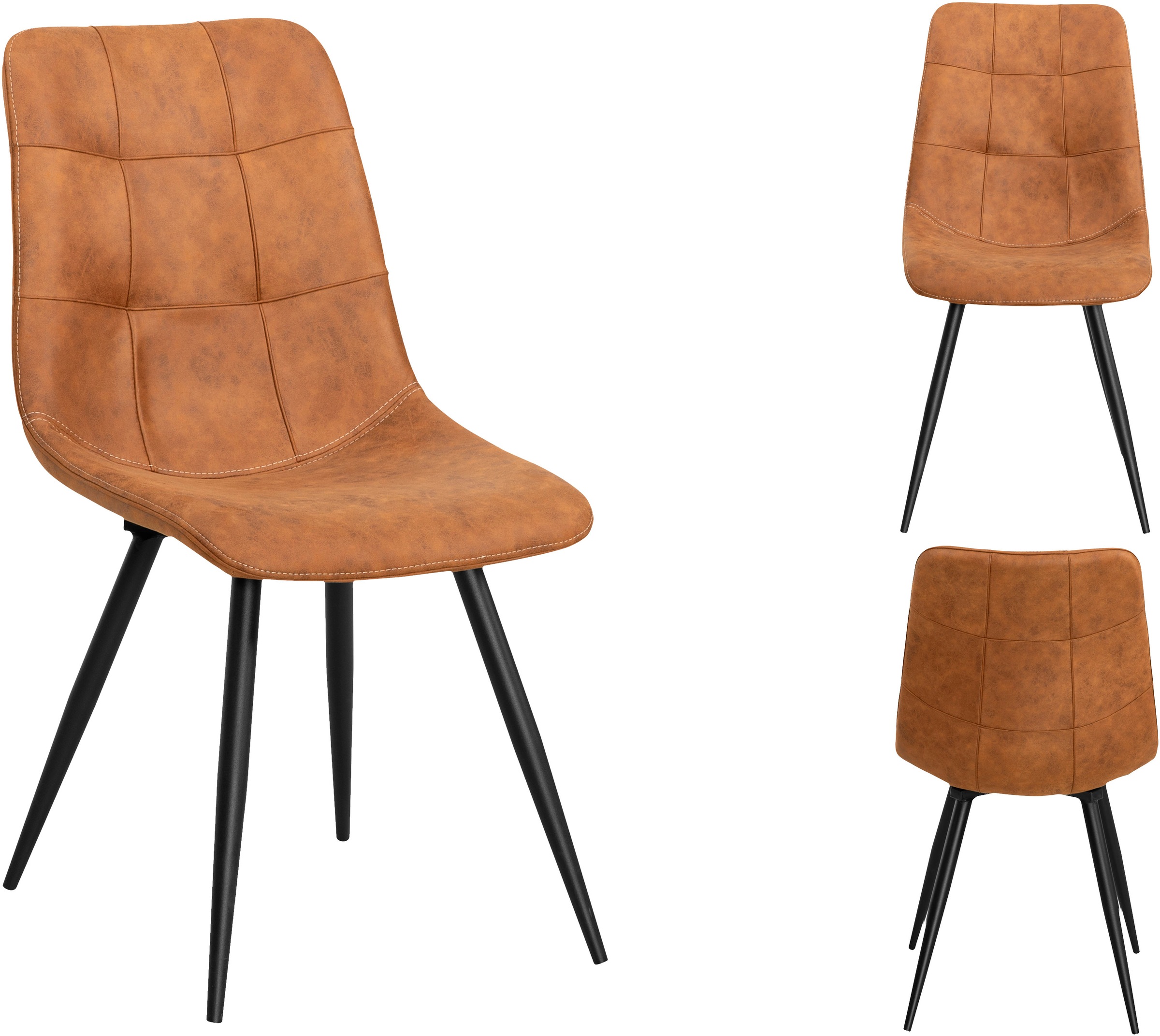 OMG Design Esszimmerstuhl »Peak«, (Set), 1 St., Stoff, moderne Sitzschale in Microfaser Lederoptik