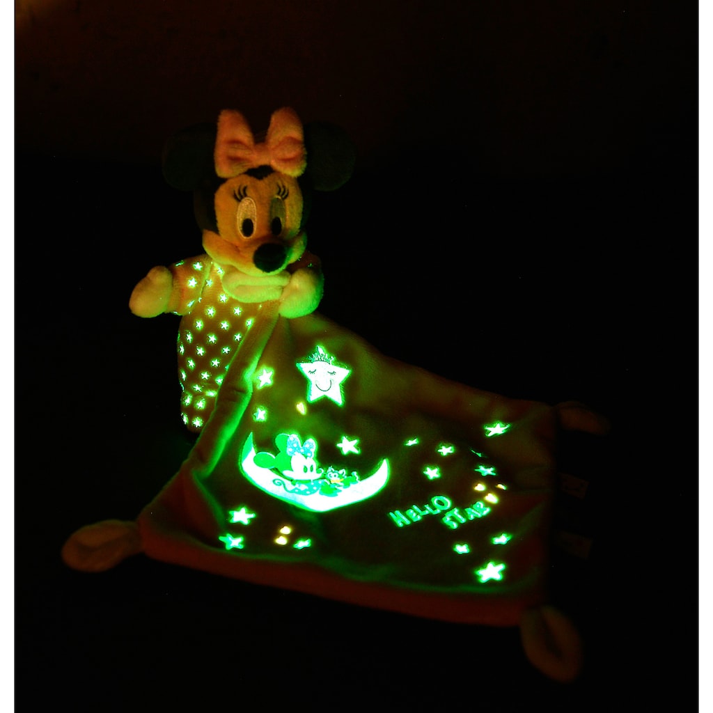 SIMBA Schmusetuch »Disney Minnie Glow in the dark, Starry Night«, mit leuchtenden Elementen