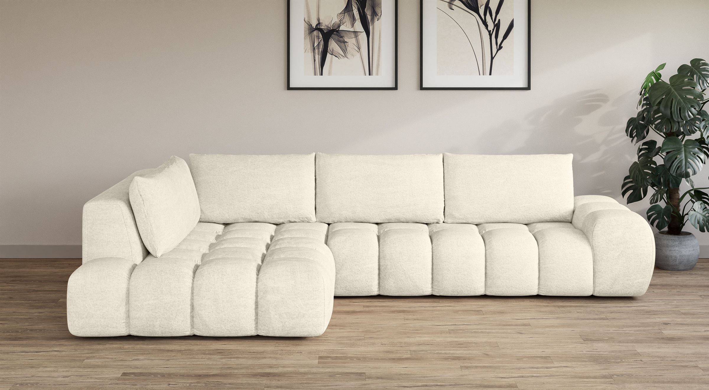 INOSIGN Ecksofa »AZITA Designsofa, elegant und bequem L-Form, Bubble-Optik« günstig online kaufen
