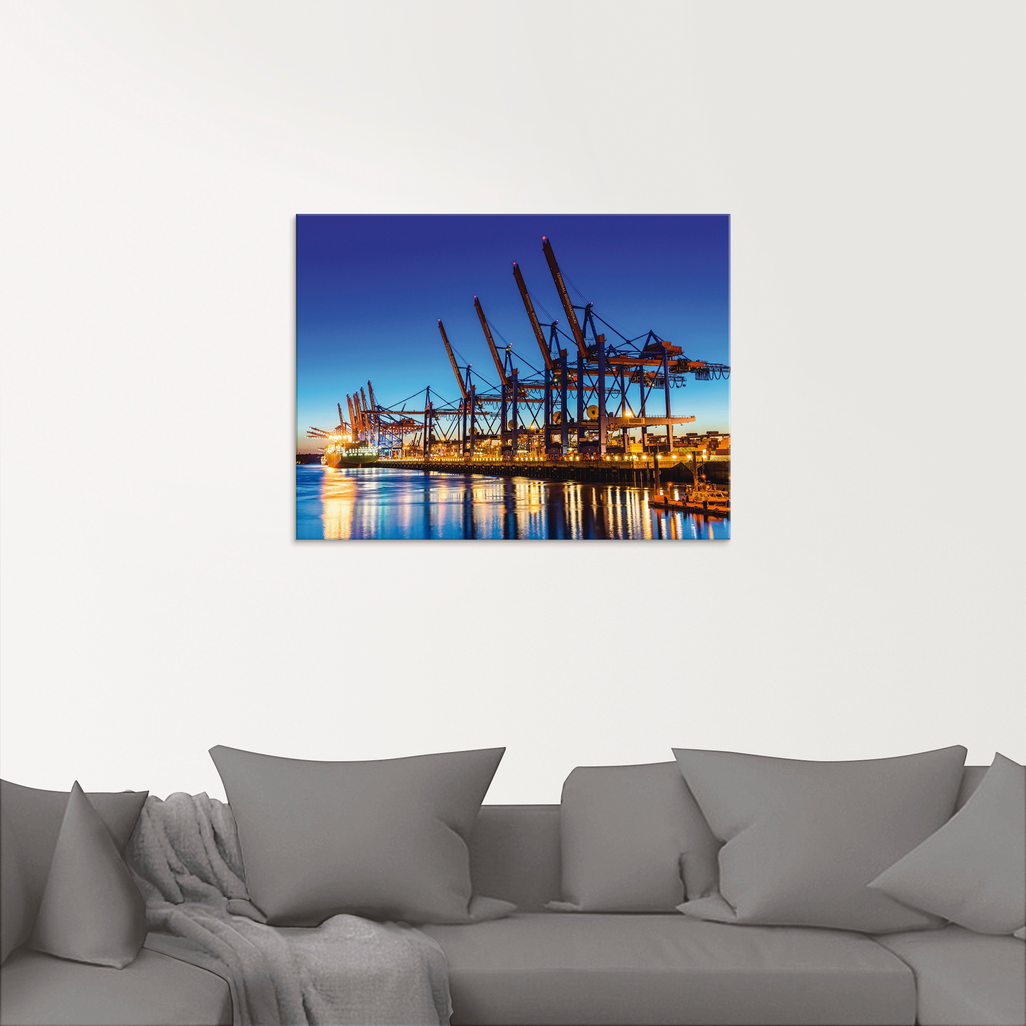 Artland Glasbild »Hamburg Containerhafen« Deutschland 1 Stk. tlg. in versch günstig online kaufen