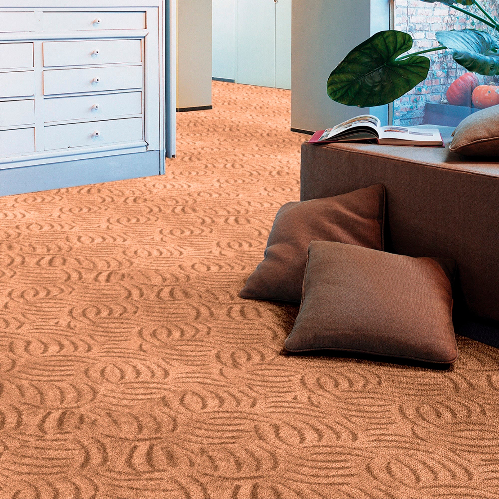 ANDIAMO Teppichboden »Amberg, Strukturschlinge, Made in Belgium« rechteckig 9 mm Höhe Breite 200, 300, 400 oder 500 cm, Hoch-Tief Effekt,...