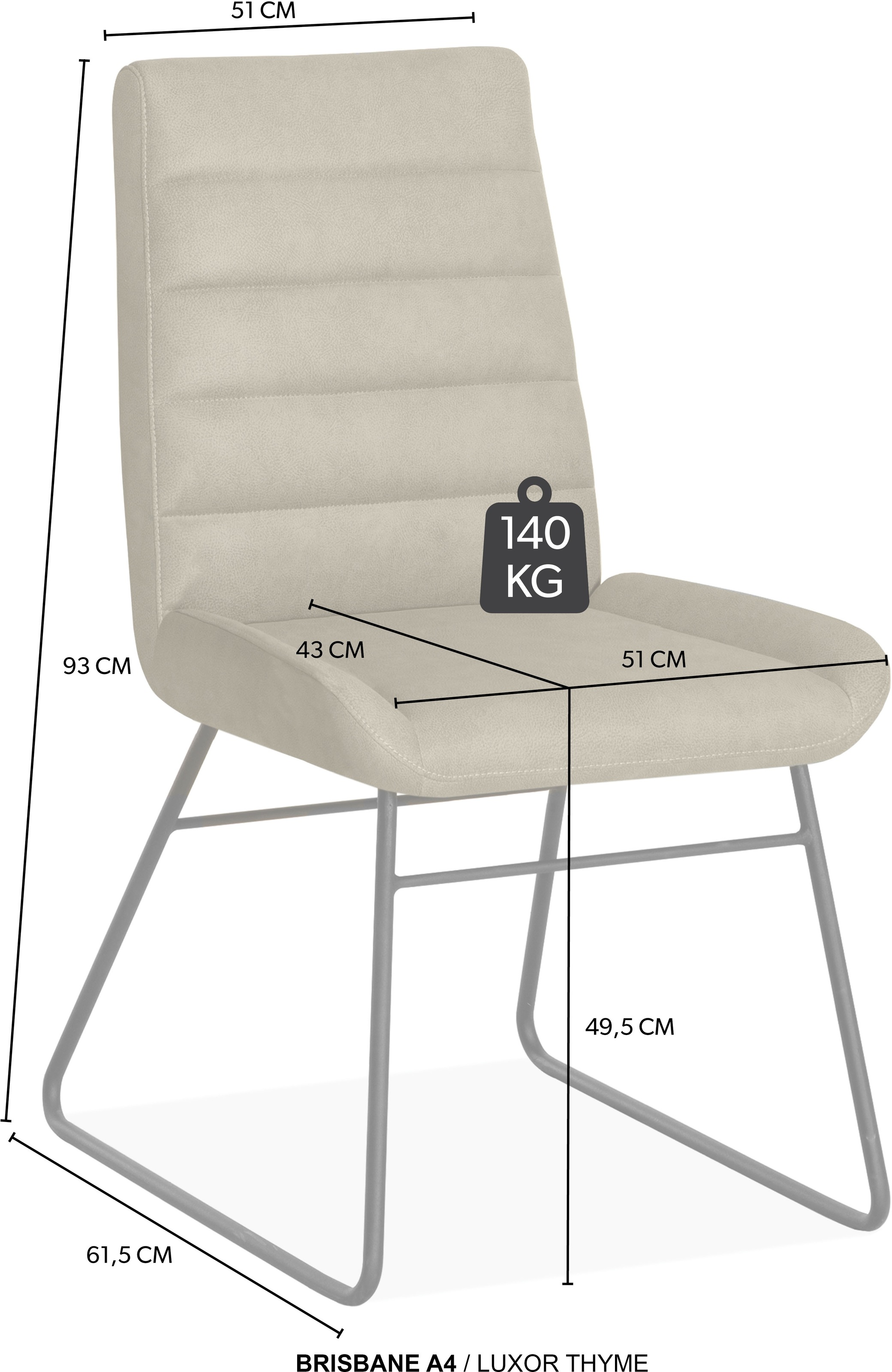 OMG Design Esszimmerstuhl »Brisbane« (Set) 1 Stk.Esszimmerstuhl, pflegeleichter Bezug