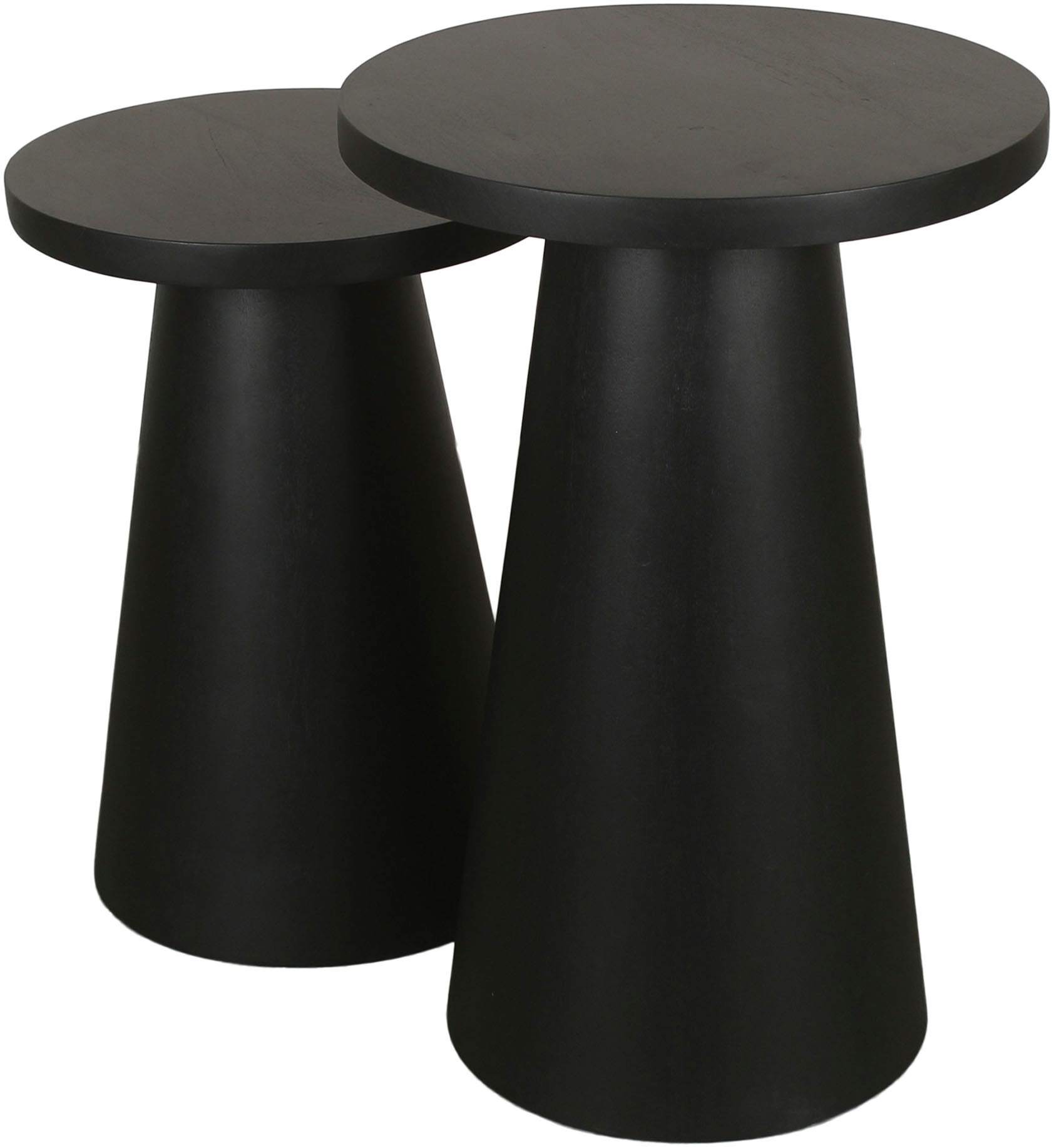 byLIVING Beistelltisch »Cone«, (Set), aus Massivholz in schwarz oder white günstig online kaufen