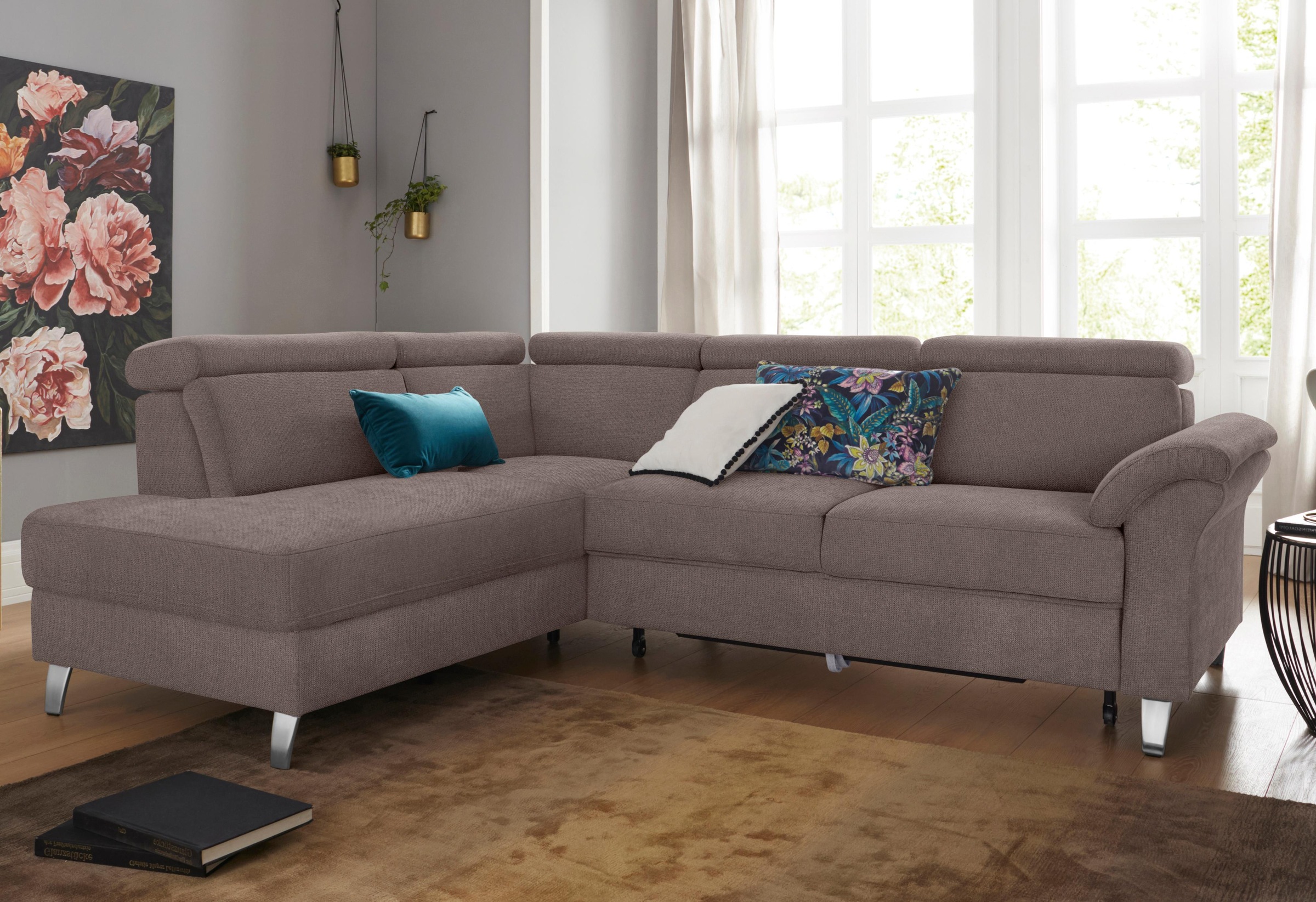 sit&more Ecksofa, inklusive Kopfteilverstellung, wahlweise mit Bettfunktion und Bettkasten