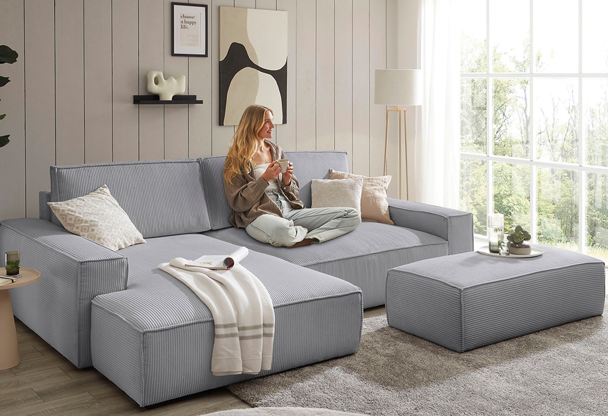 Home affaire Polsterecke »NEU: SHERWOOD XXL tief, L-Form mit Schlaffunktion günstig online kaufen