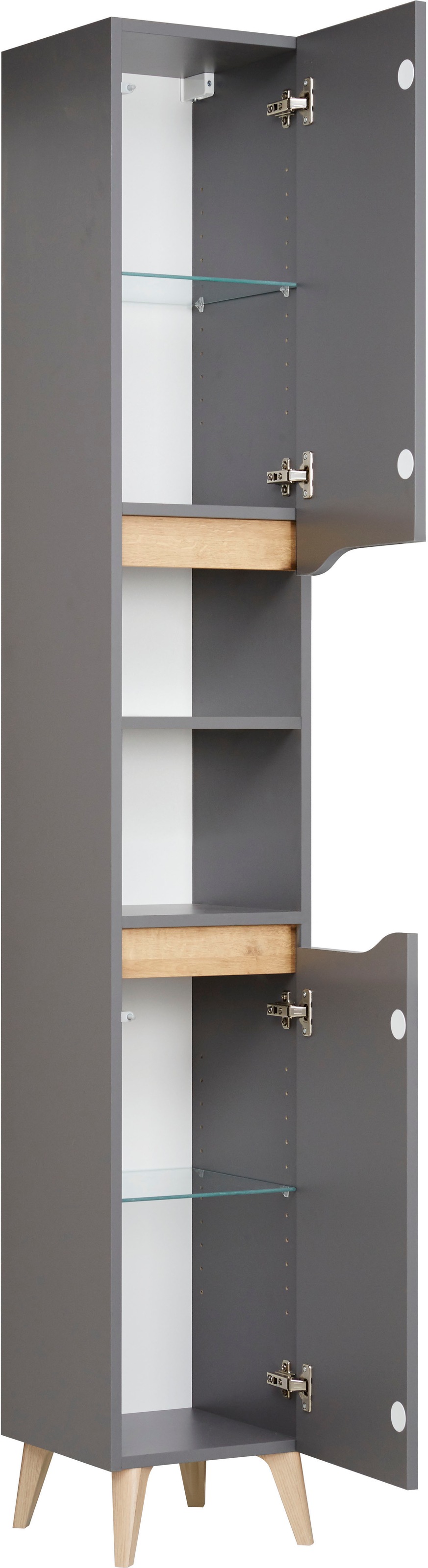 Saphir Badmöbel-Set »Quickset 5-teilig, Waschbeckenunterschrank mit LED-Spiegelschrank« 5 Stk. tlg.