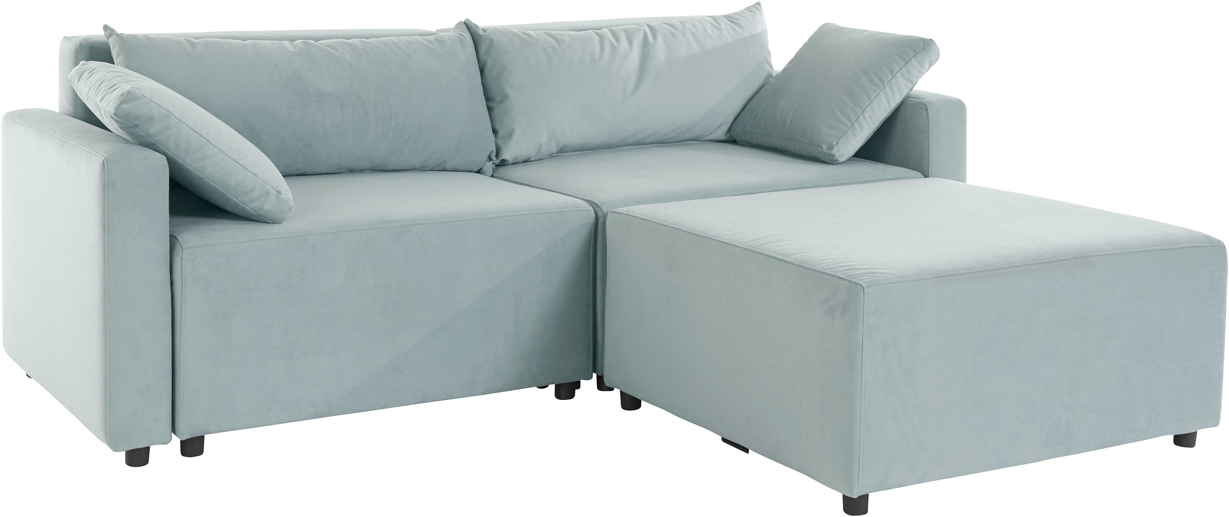 INOSIGN Ecksofa »Marva 3tlg. L-Form«, beide Armlehnelemente ausziehbar für Bettfunktion, mit Bettkasten