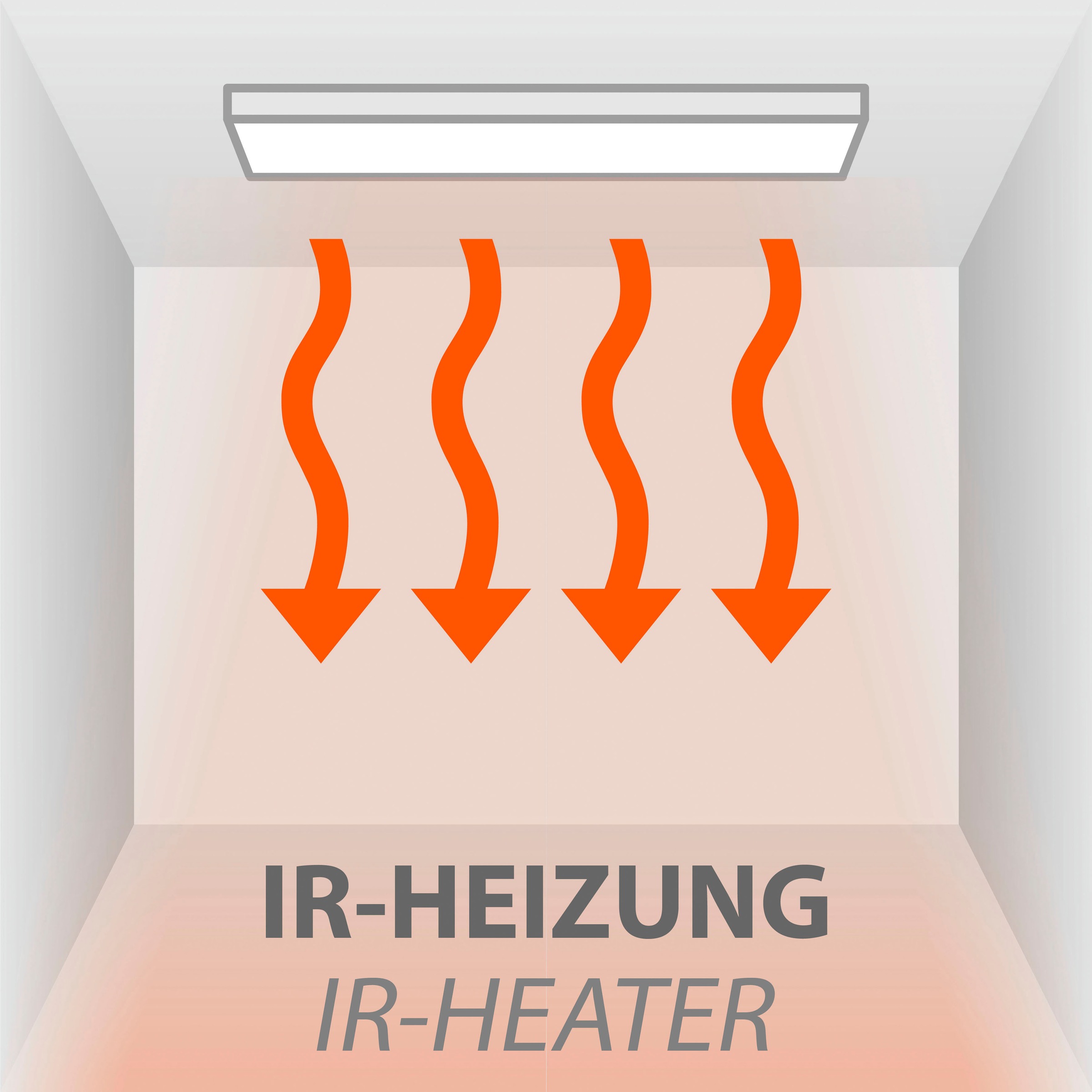 JUST LIGHT Deckenleuchte »BEROA«, 1 flammig, Leuchtmittel LED-Board | LED fest integriert, Deckenpanel mit IR-Heizung 800W, Funk Fernbed., Funkthermostat