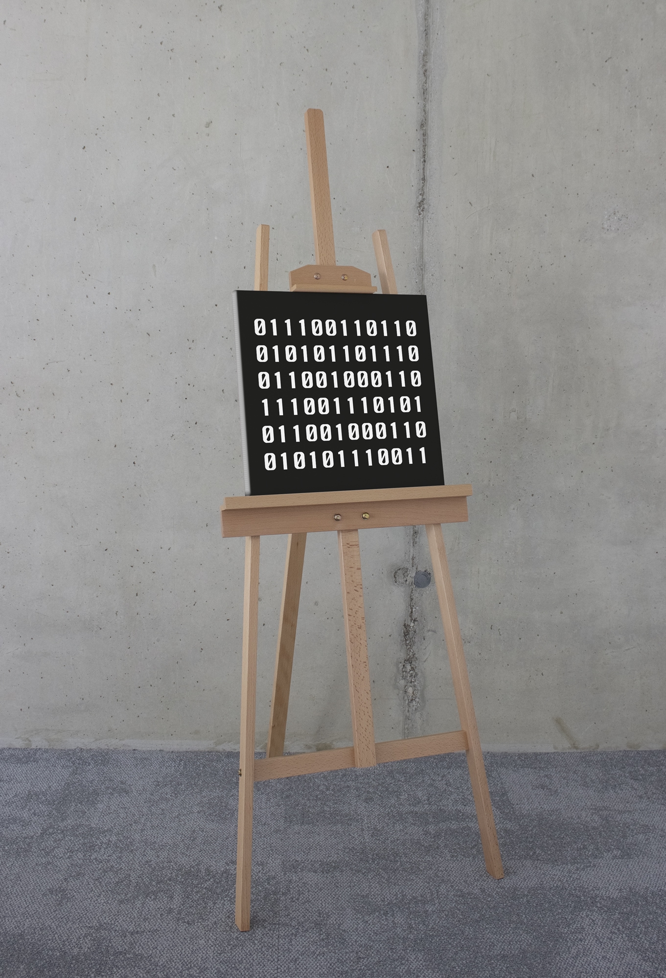 Komar Leinwandbild »Typo Naughty Binary - Größe 40 x 40 cm«, Natur, (1 St.), Keilrahmenbild mi Echtholzrahmen
