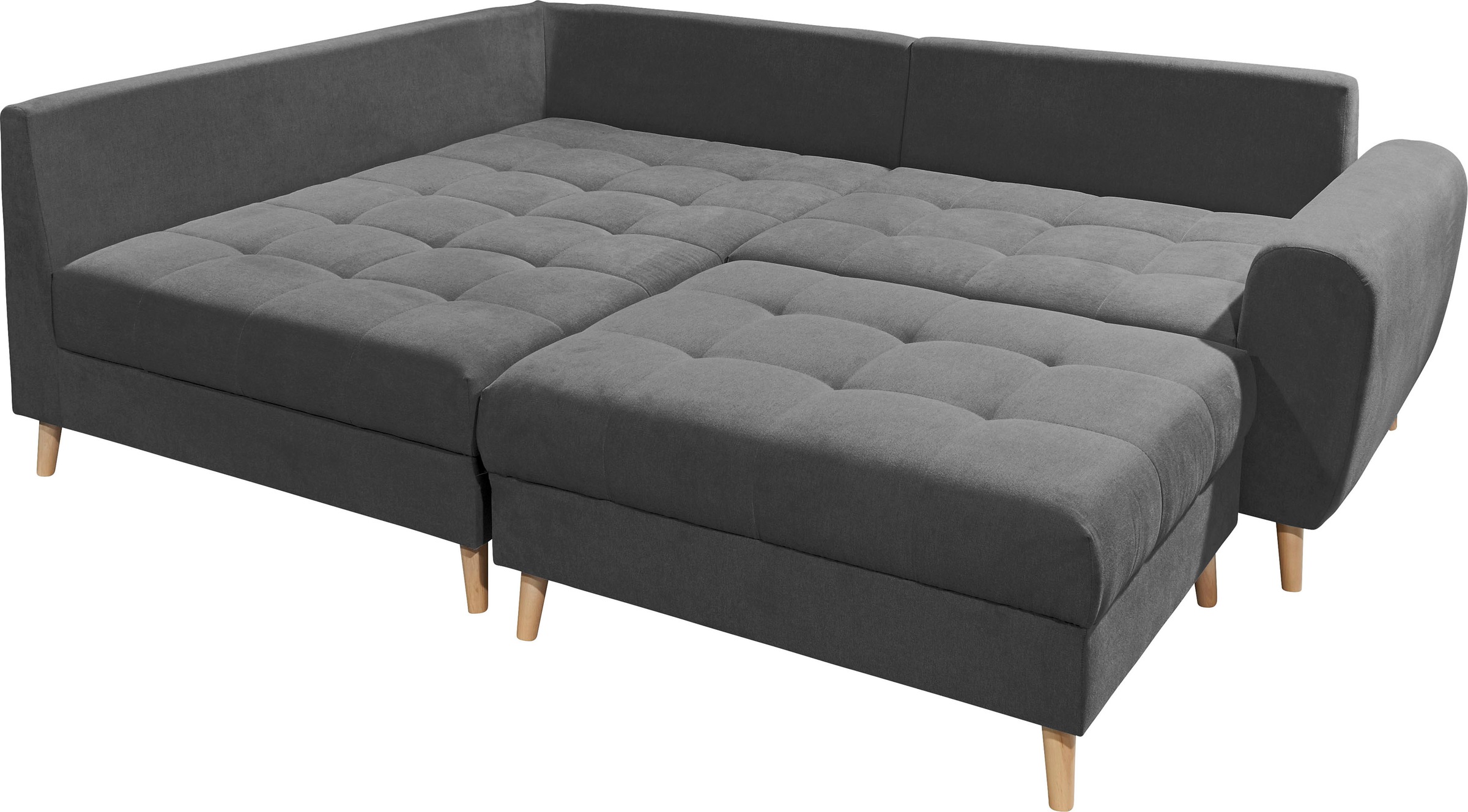 ED EXCITING DESIGN Ecksofa »Alice L-Form«, (Set), mit Hocker & 3 Zierkissen