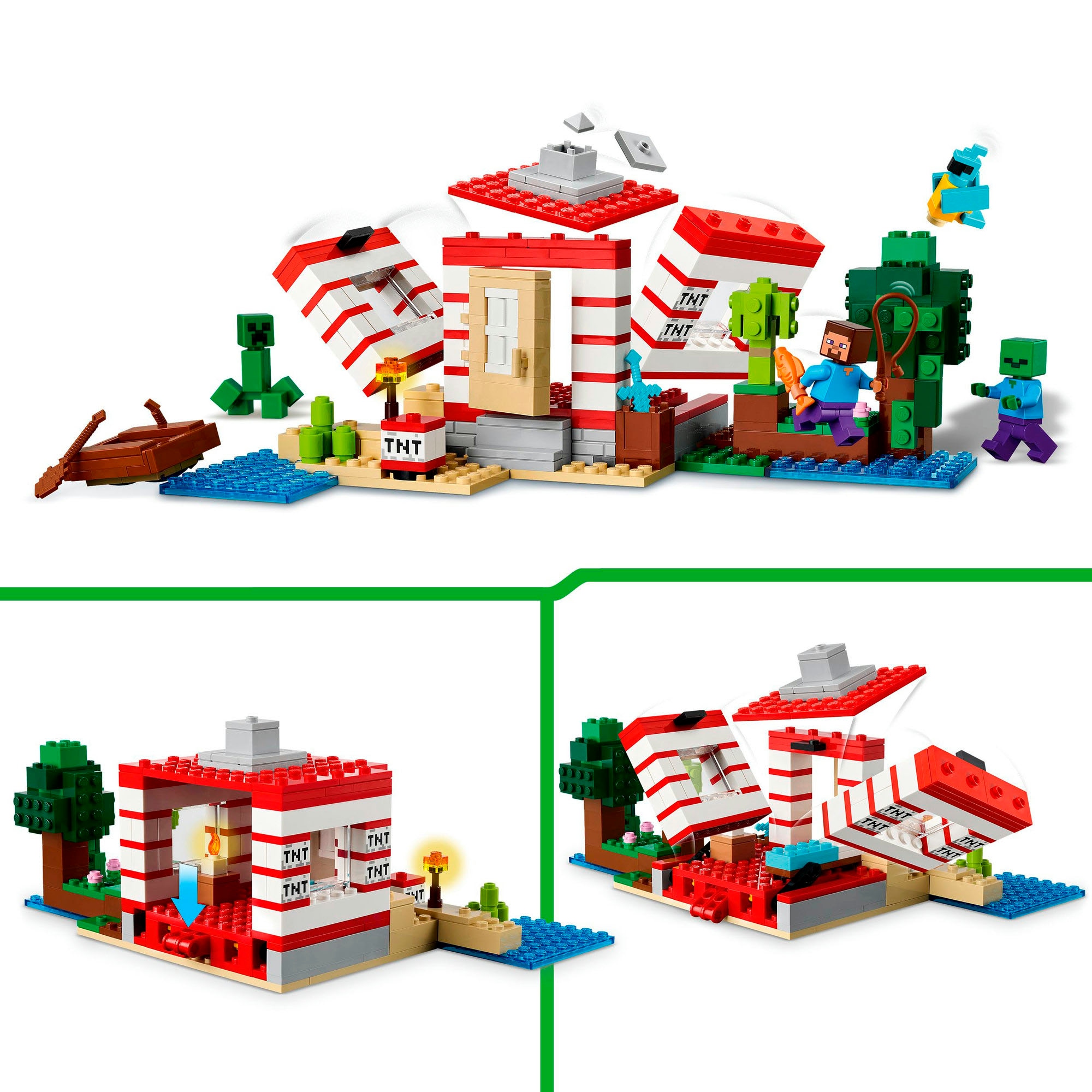 LEGO® Konstruktionsspielsteine »Das TNT-Dschungelhaus (21275), LEGO Minecraft«, (287 St.), Made in Europe